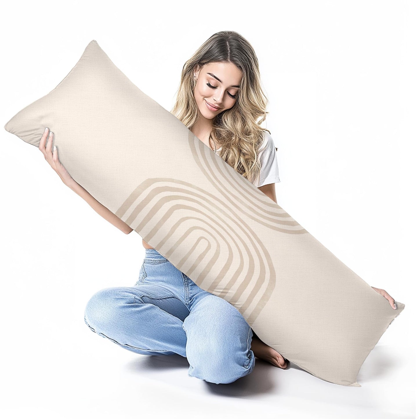 Boho Sun Sunshine 21x54 Body Pillow Cover Case, Modern Neutral Boho Horizontal Sun Sunset Sunrise Decorative Long Hug Pillow Cases for Bed Couch BST220