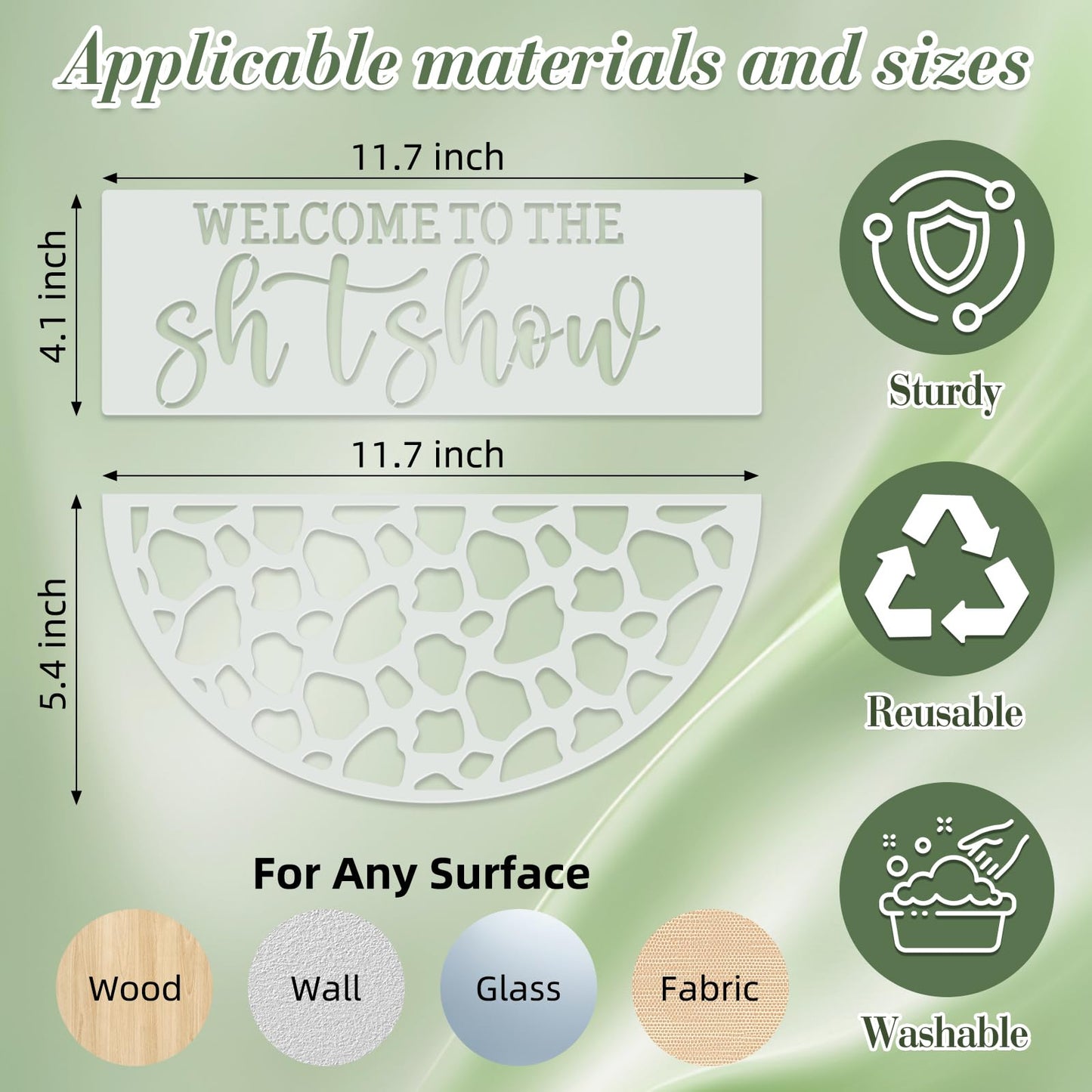 Letter Stencils for Crafts Reusable 42Pcs Number Stencils(5 Inch Font) | DIY Art Painting Stencil Furniture Decor Kit for Wood Embroidery Wall Silk Screen Journaling BST202