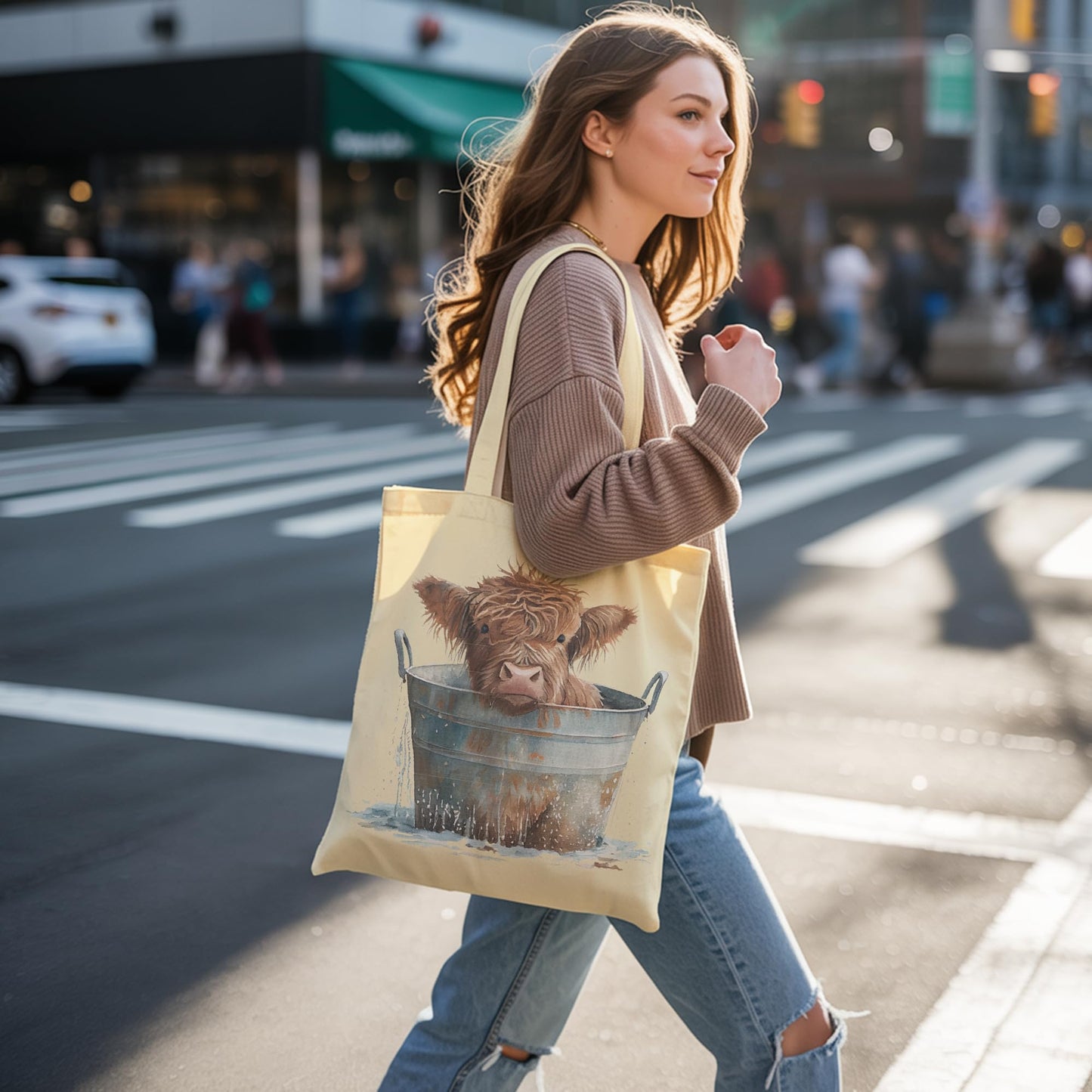 Aesthetic Canvas Tote Bag for Women with Inner Pocket – Cotton Cloth Totes Bag with Pattern BST326H