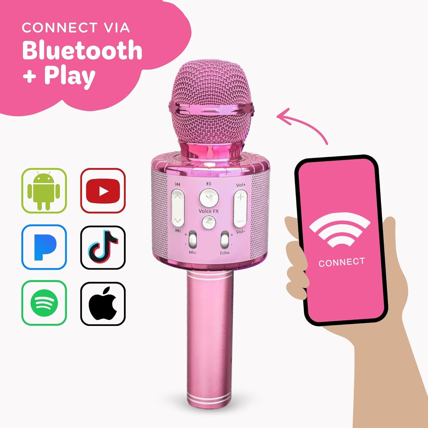 Move2Play Kids Karaoke Microphone - All Pink 60