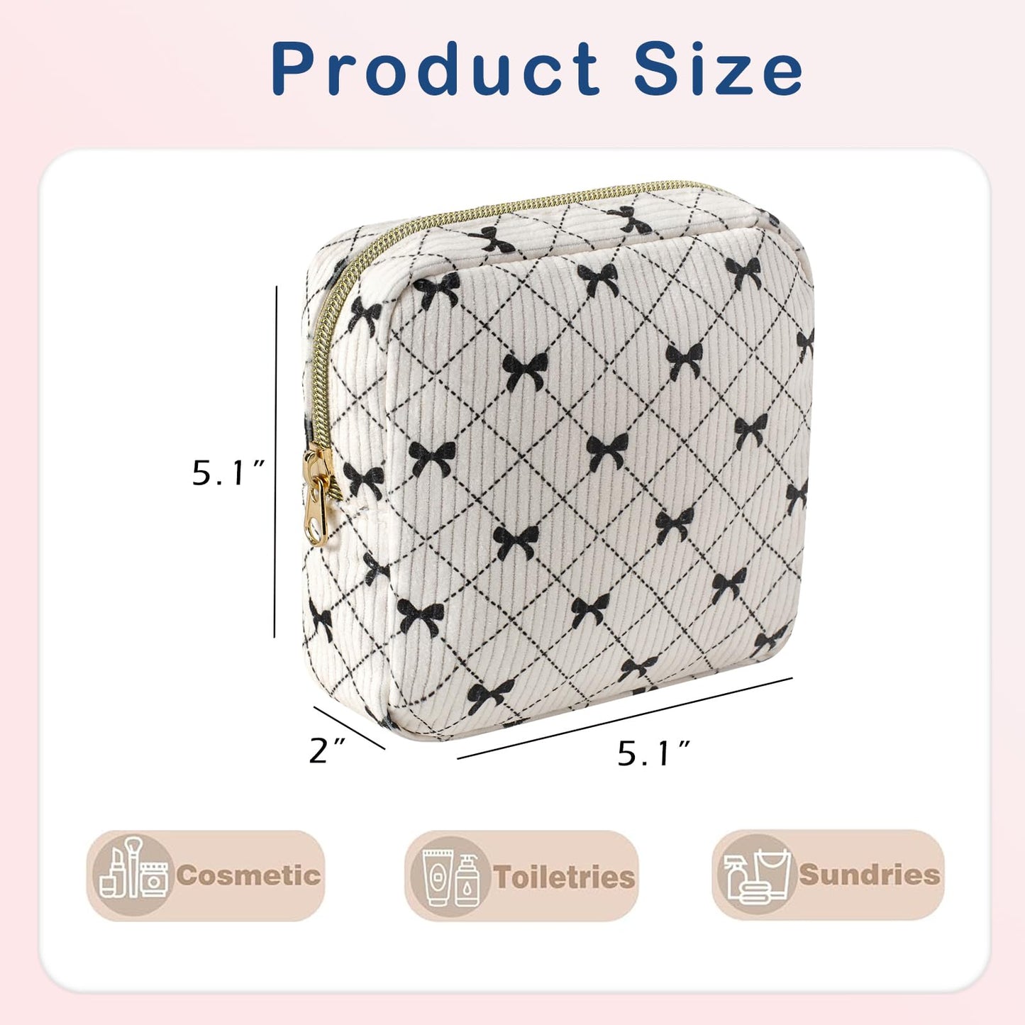 uekeboag Cute Small Corduroy Zipper Makeup Bag, Mini Coquette Aesthetic Pouch with Bear Pattern for for Purse,Key Pocket Lipstick Bag Card Holder Data Cable Organizer (12Hot Pink) BST220