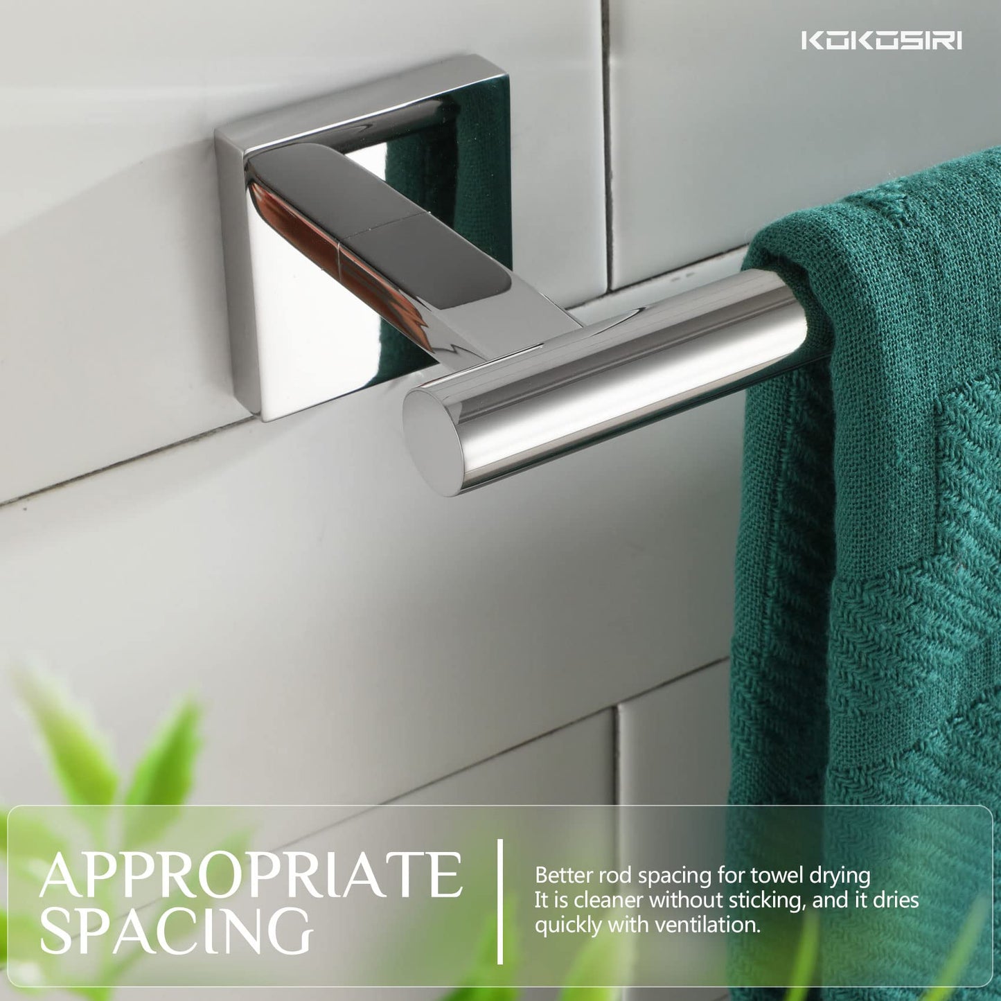 KOKOSIRI Bathroom Towel Bars 16 Inch Towel Rail Matte Black 40CM Hand Towel Holder for Bath Kitchen Wall Stainless Steel B4005BK-L16 BST202