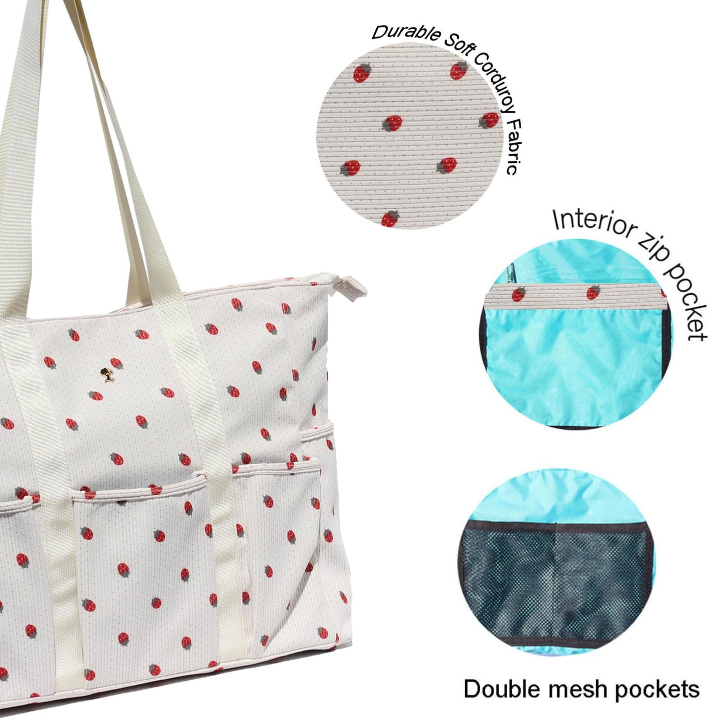 ESVAN Utility Tote Bag Weekender Duffle Bag with 13 Pockets - Perfect for Travel, Work, Gym, Beach, Teachers, and Nurses BST326H