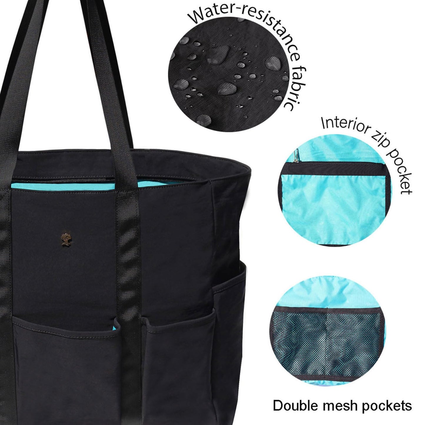 ESVAN Utility Tote Bag Weekender Duffle Bag with 13 Pockets - Perfect for Travel, Work, Gym, Beach, Teachers, and Nurses BST326H