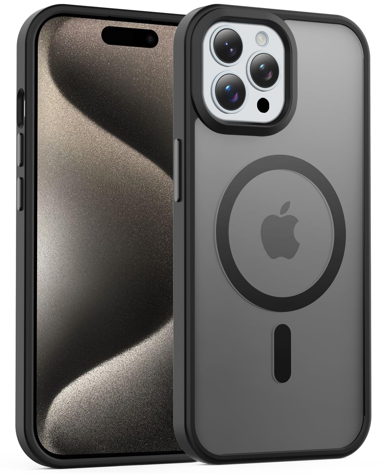 for iPhone 17 Pro Max Case Clear with Screen Protector, Compatible with Magsafe, Anti-Yellowing, Military-Grade Protection, Shockproof Slim Magnetic Phone Case Cover, Black WN420