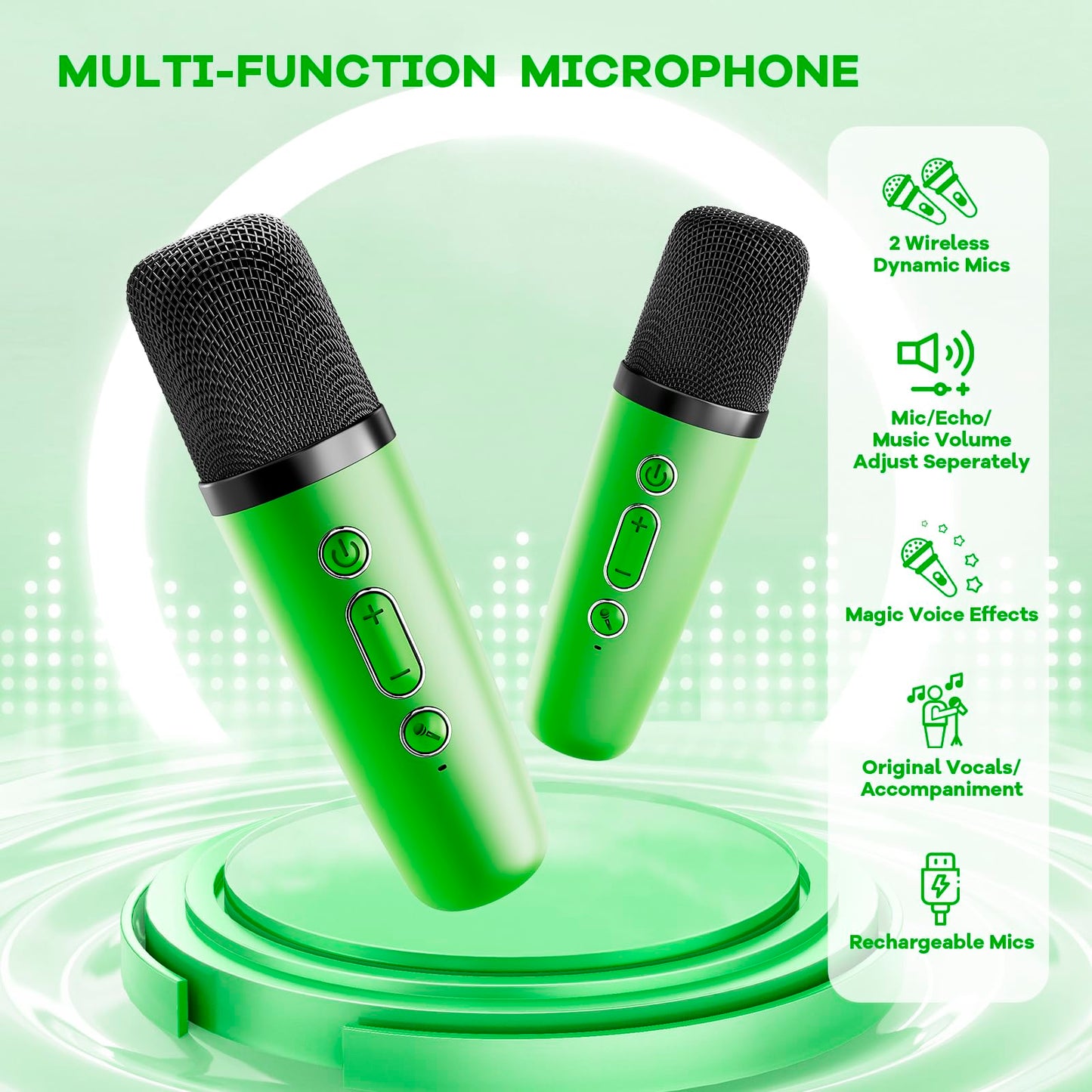 YLL Karaoke Machine for Kids, Portable Mini Speaker with 2 Wireless Microphones, TOP Kids Gifts for Girls Ages 3, 4, 5, 6, 7, 8, 9, 10+ Years Old, 4-12th Birthday Singing Present Toy Party (Purple)