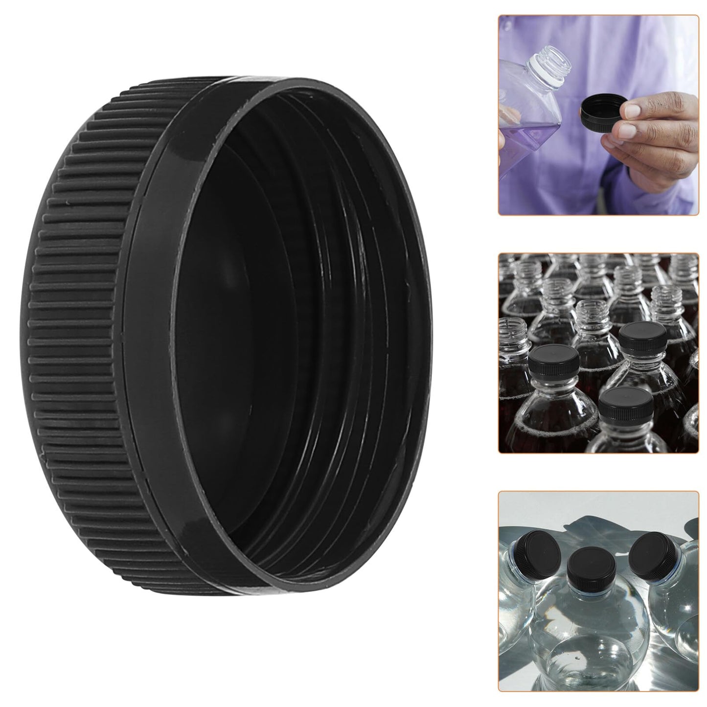 100Pack White Plastic Bottle Caps, 38mm (1.53") Replacement Lids, Leak-Free Screw-on Caps for Juice, Milk, Water Bottles Tops and Diy Crafts BST202