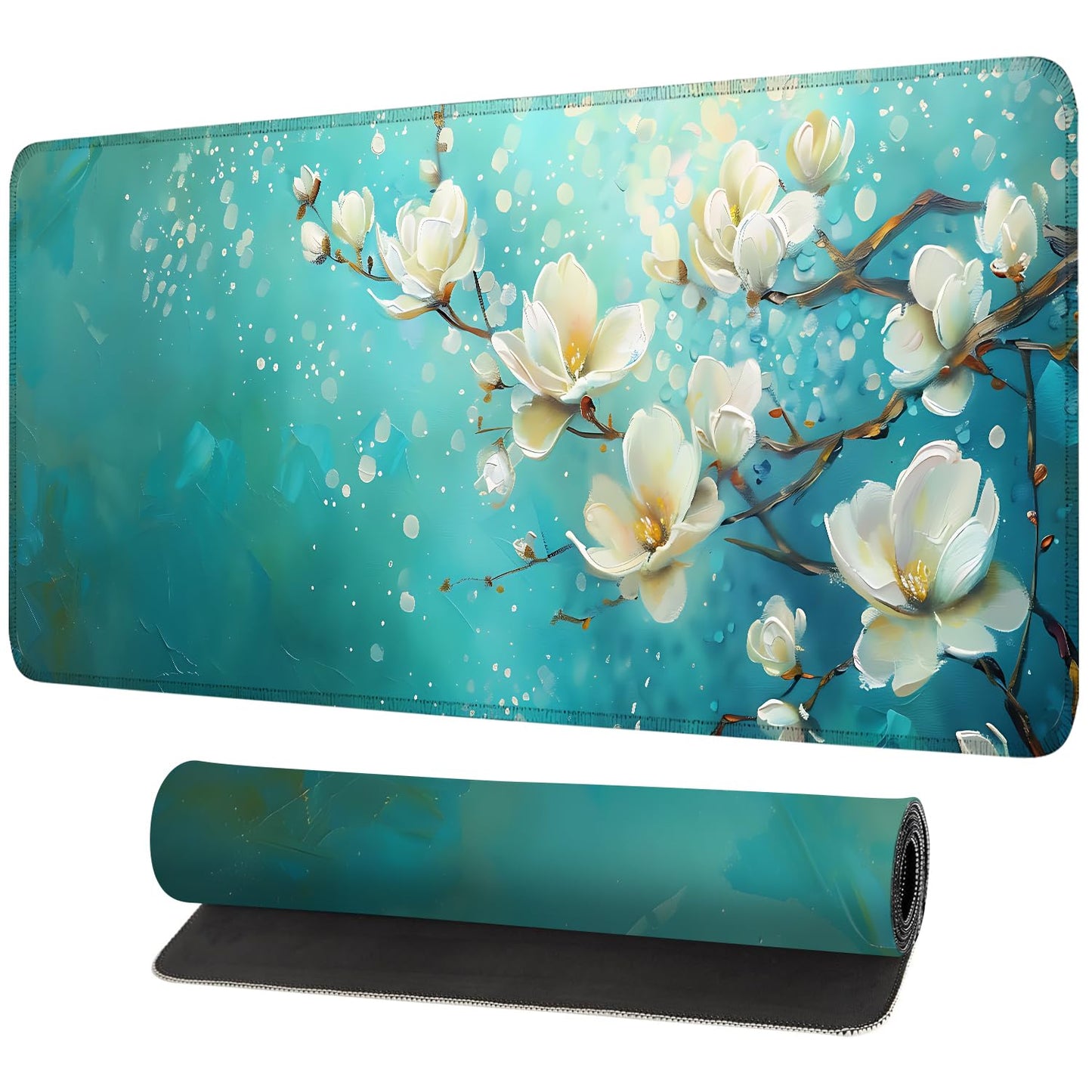 Mouse Pad Gaming Mousepad 31.5 x 11.8in Large Mouse Pad for Keyboard and Mouse with Anti-Slip Rubber Base, Keyboard Pad XL Mouse Mat for Home and Office,Snowy Forest WN420