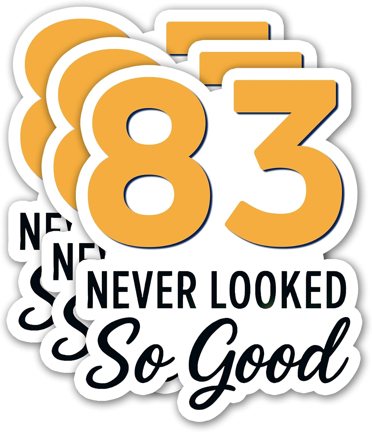 (3PCS) 83 Never Looked So Good Sticker – Happy 83th Birthday, Waterproof Vinyl Decals for Party Decor, Scrapbooking, Water Bottles, Laptops, Size 3" x 2.5" BST202