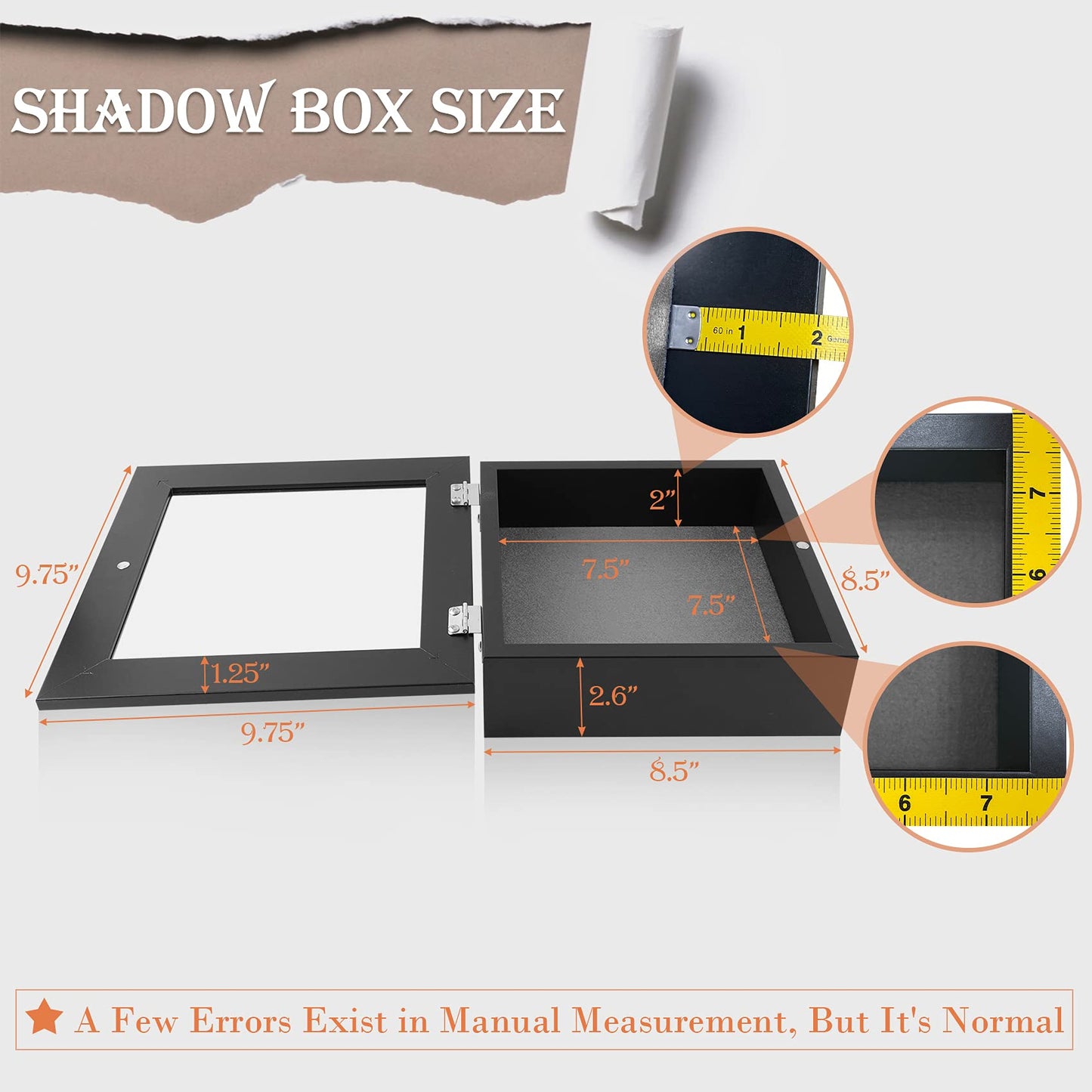 Golden State Art 11x14 Shadow Box Frame Display Case - 2 inch Depth Great for Collages, Collections, Mementos, 6 Pins Included (White, 1 Pack) BST326H
