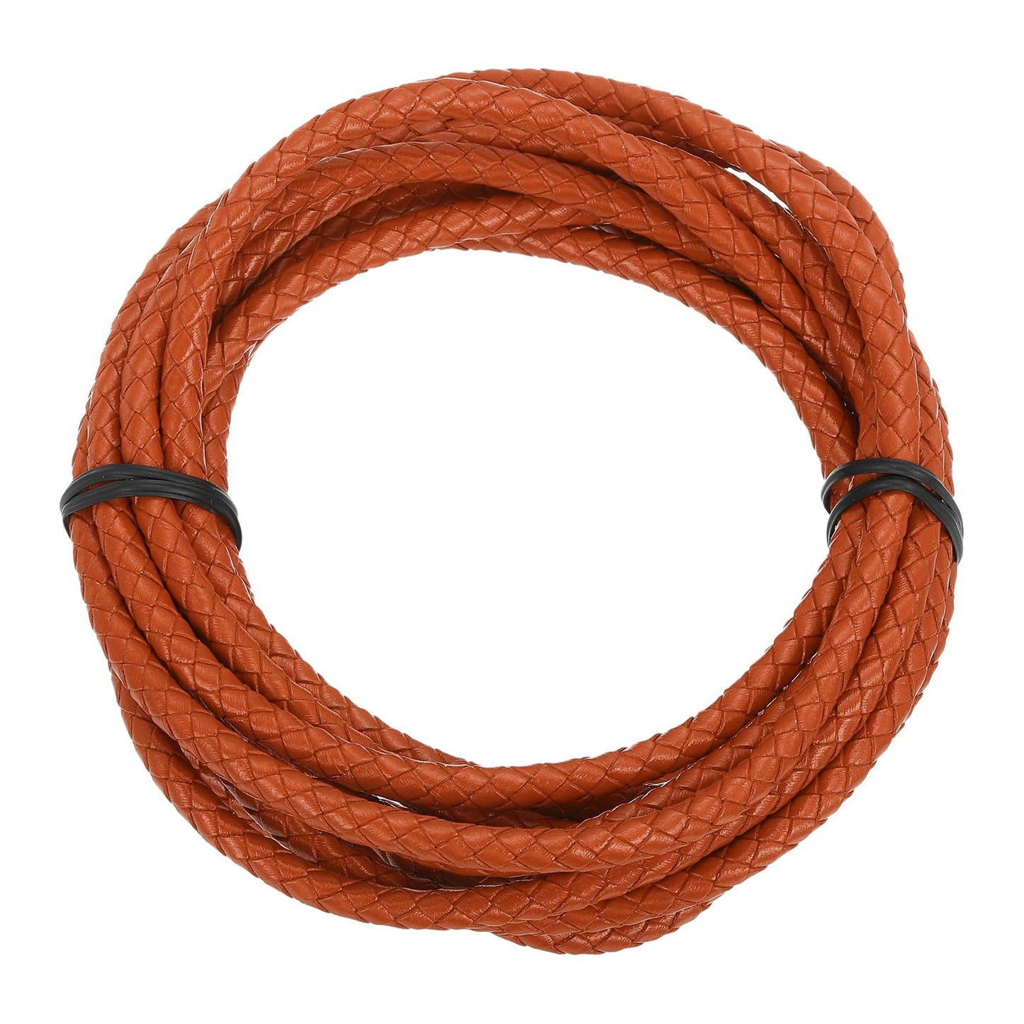 MECCANIXITY 1.1 Yards Bolo Tie Cord 6mm Diameter Round Braided Leather Strip 1 Meter Long for Bracelet Necklace Beading, Yellow WN420