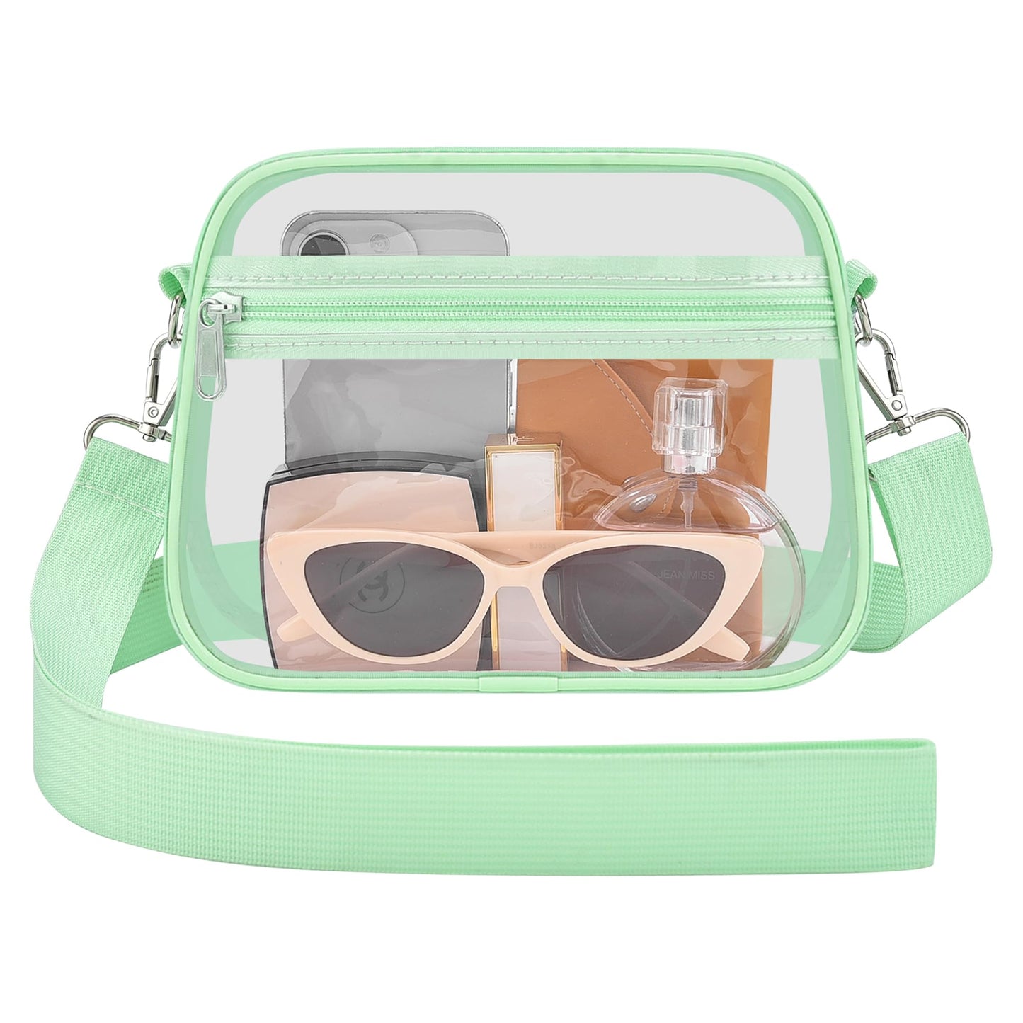 Clear Bag for Stadium Events Stadium Approved Women's Top-Handle Handbags | Mini Small Clear Bag Purse with Wide Adjustable Strap and Front Pocket for Sports Concerts, Festivals BST202
