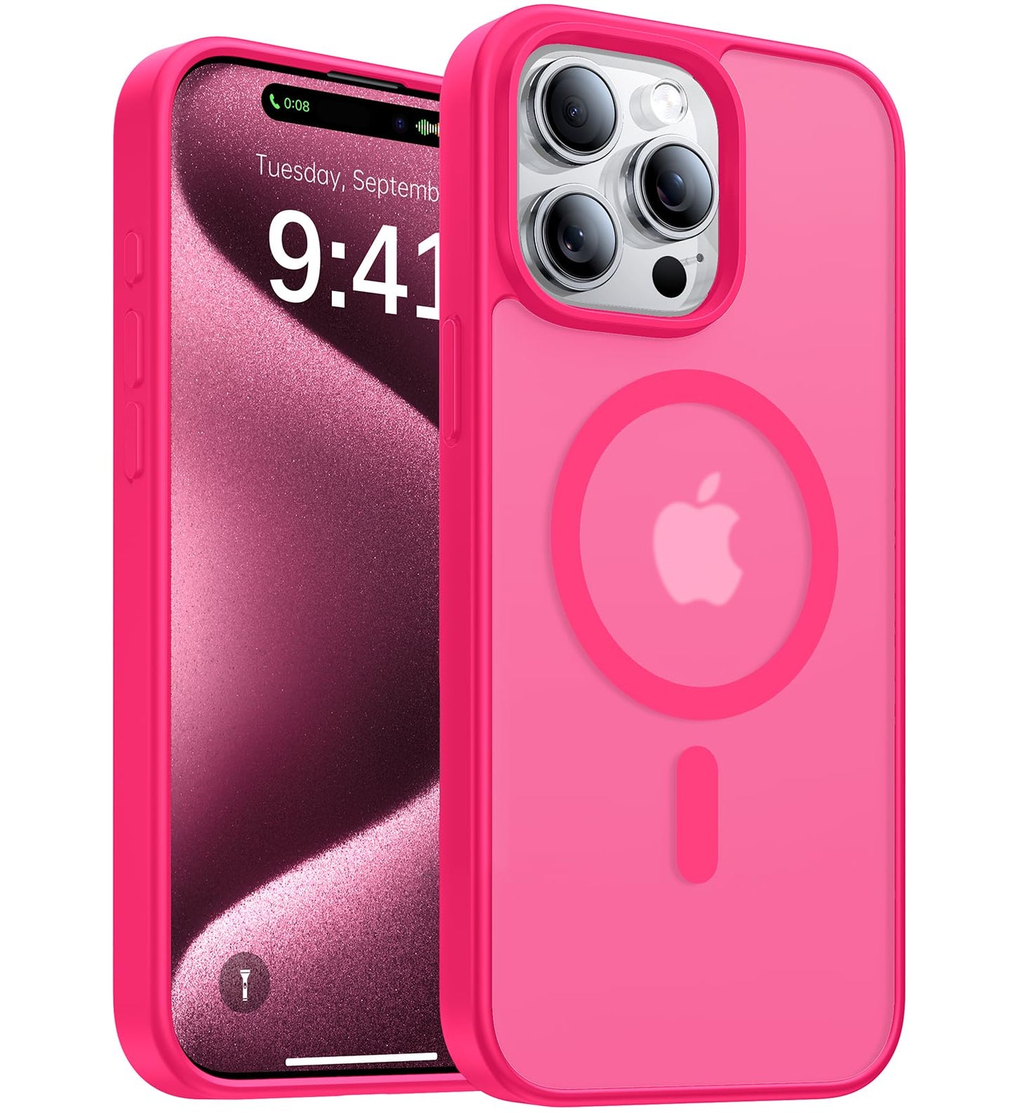 Magnetic for iPhone 17 Pro Max Case,[Anti-Slip][Compatible with MagSafe][Military Grade Drop Protection] Shockproof Protective Translucent Phone Case for iPhone 17 Pro Max Case,Wine Red WN420