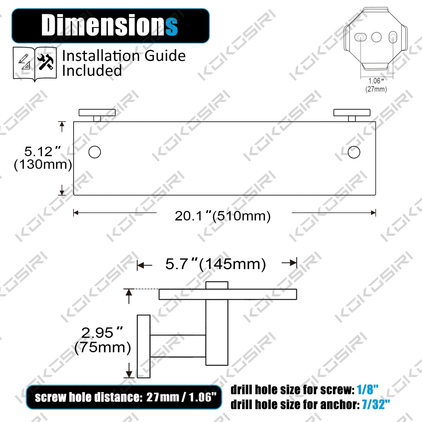 KOKOSIRI Wall Shelves Bathroom Hardware Glass Floating Shelf 12-Inch for Bedroom, Living Room, Kitchen, Hanging Rack Champagne Bronze B1105CPG-L12 BST202