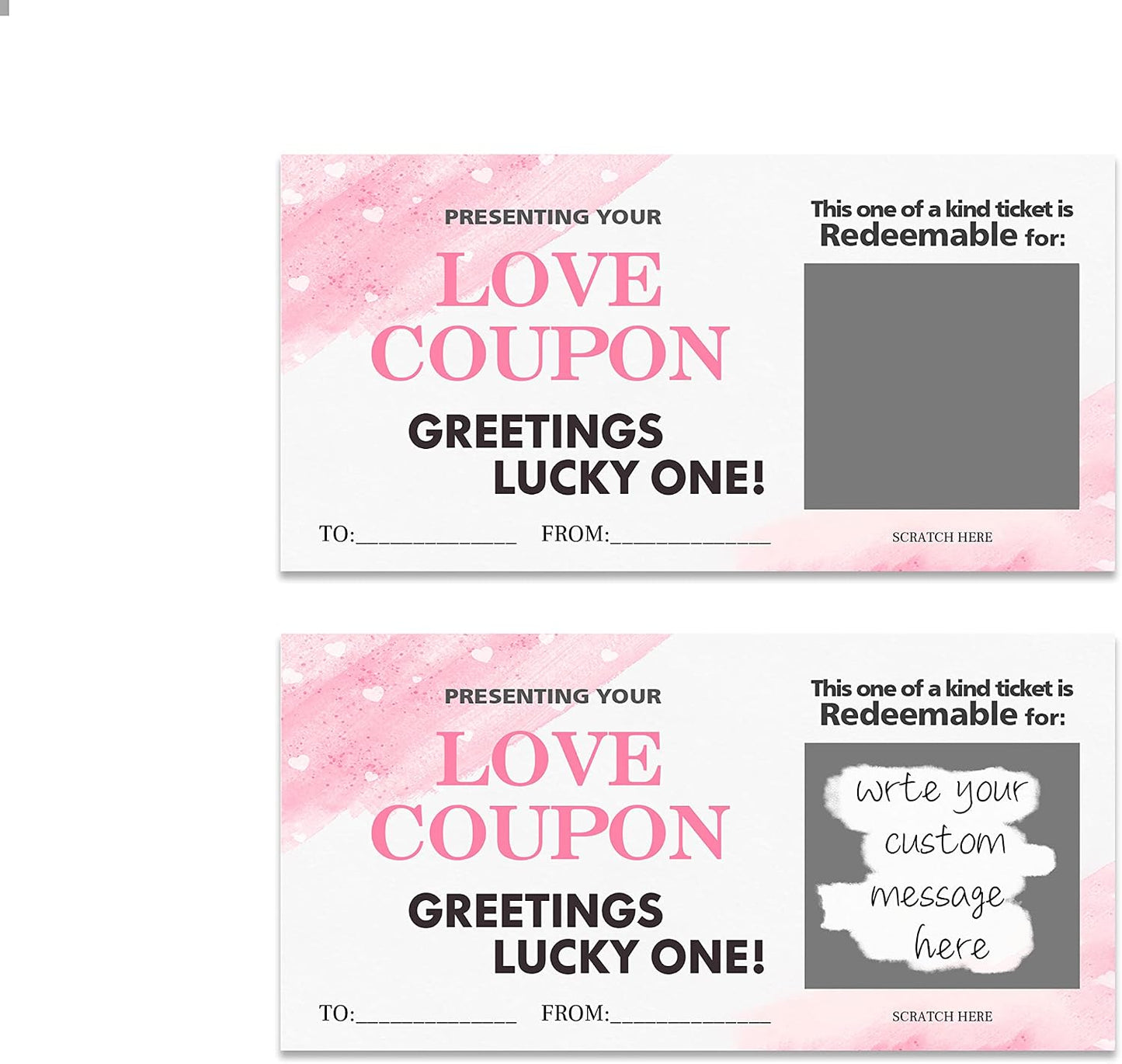 Scratch Valentines Day Card, Love Coupons, Note Off Cards, 20 Pieces Valentine's Anniversary Greeting DIY Valentines, Romantic Gifts for Husband, Wife, Lovers, Kids(A06) WN420
