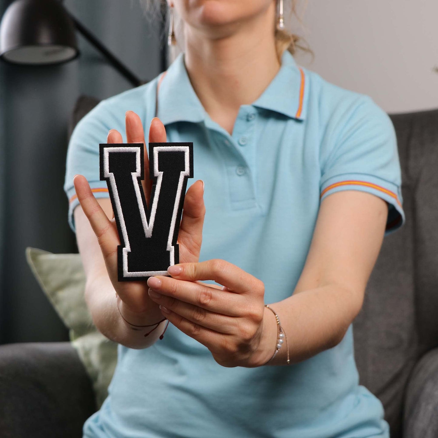Iron On Letters Patches Premium Quality - Letter for Clothing - Varsity Patch Transfer for Clothes - Embroidered Letters Patches for Jersey Jackets - Sew on Appliques Red BST220