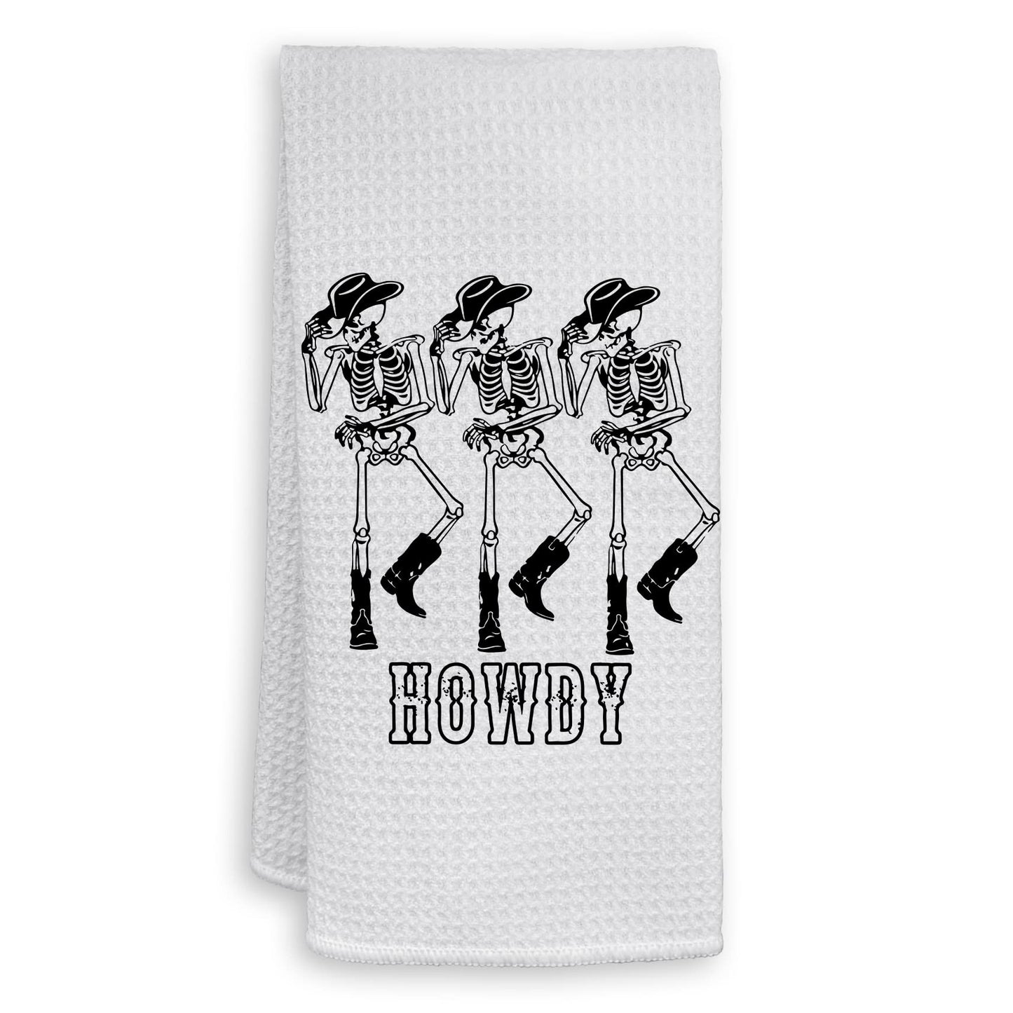 HIWX Preppy Skeleton Halloween Decorative Kitchen Dish Towels, Hand Towels - Gray (1624) BST326L