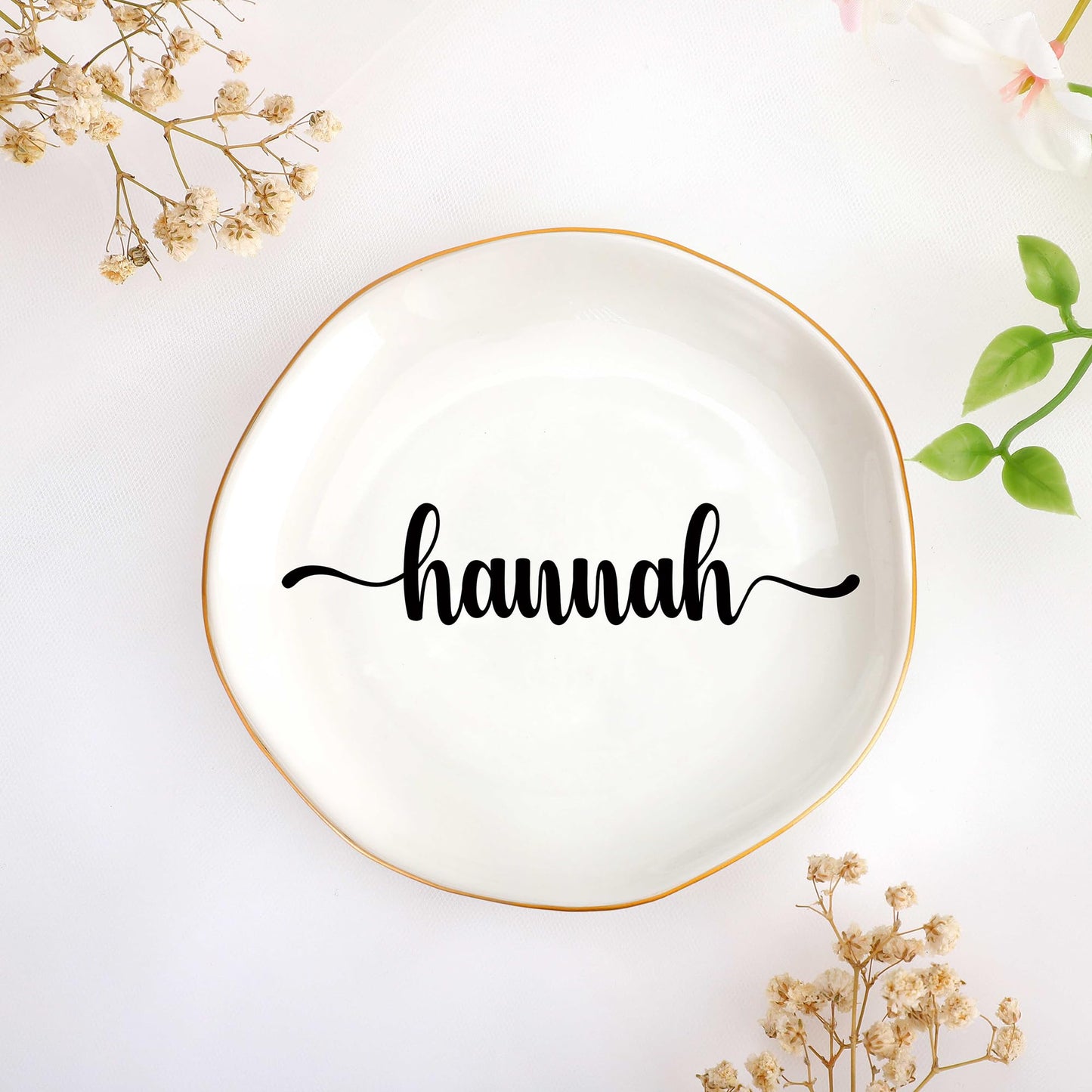 JoycuFF Initial B Ceramic Jewelry Tray, Bridesmaid Bride Gifts, Mothers Day Christmas Anniversary Engagement Birthday Gifts for Women Couples, Trinket Dish for Rings Earrings Necklaces Bracelets Keys BST202