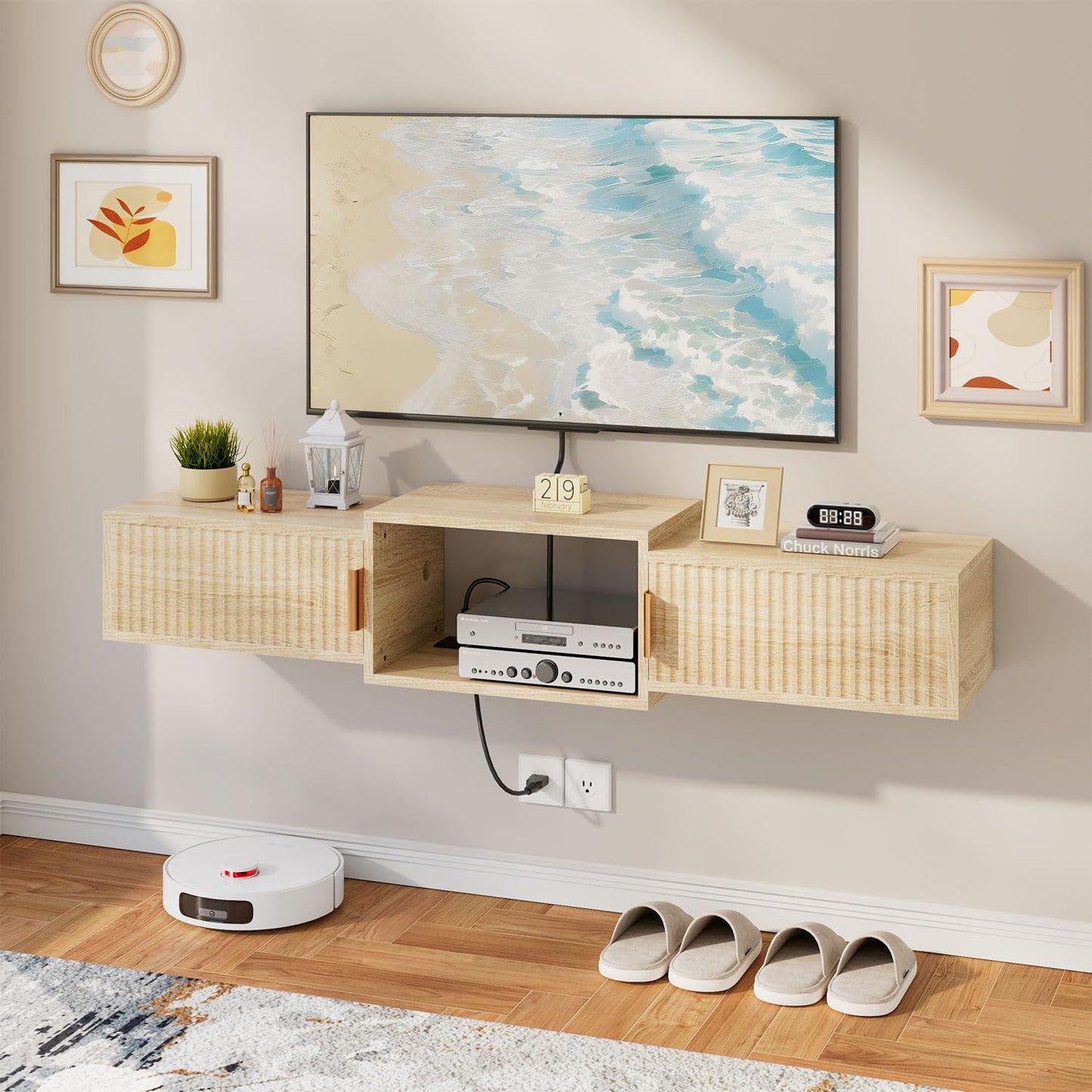 IBUYKE Mid Century Modern Floating TV Stand N30