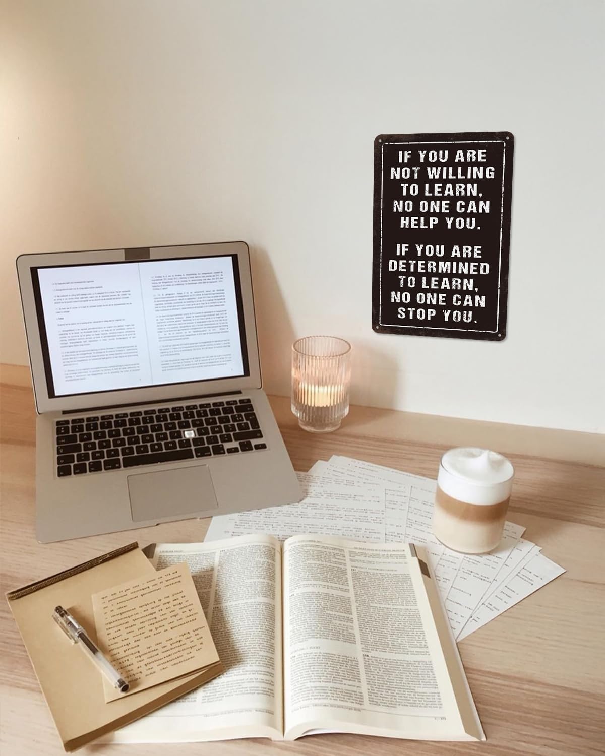 Inspirational Wall Art If You Are Not Willing to Learn Metal Sign 8x12 Inch | Motivational Quote Decor for Classrooms, Offices, Bedrooms, and Study Spaces; Durable Aluminum Sign with Predrilled Holes BST202