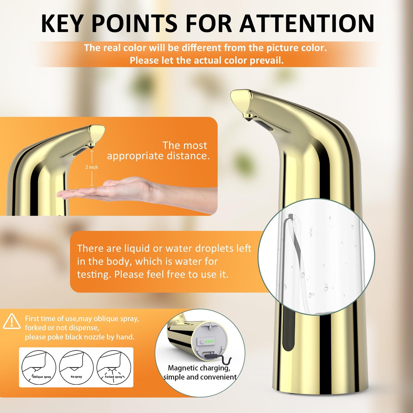 Automatic Soap Dispenser Touchless,400ML Hand & Dish Countertop Electric Liquid Dispenser with Sensor,Modern 4 Gear Adjustable Black Waterproof Battery Operated Kitchen Auto Soap Pump WN420