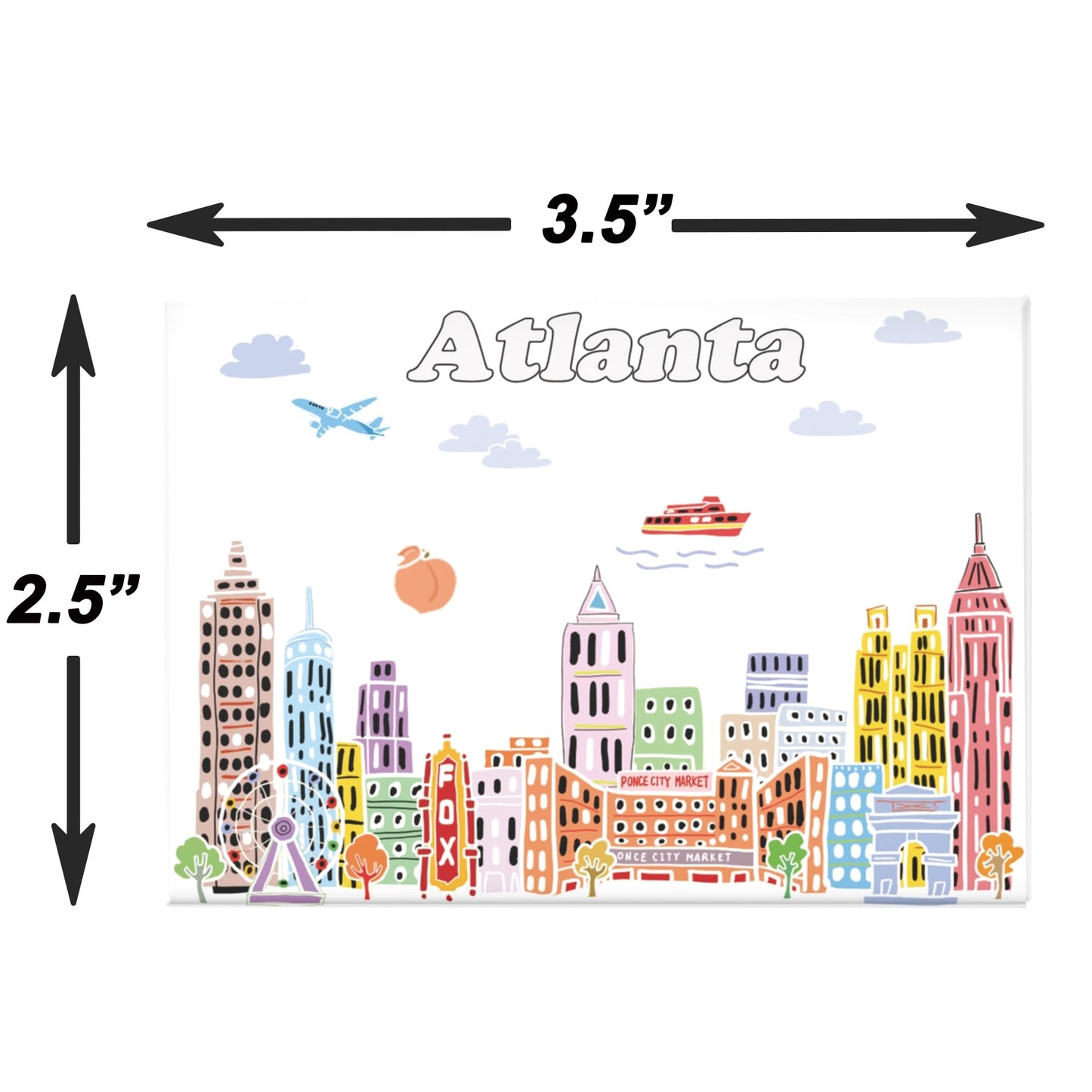 City Themed Artwork Magnet Collection by Beary Blu - Designed in The USA, Collectible Souvenirs Gifts 2.5" x 3.5" (Dallas) BST220