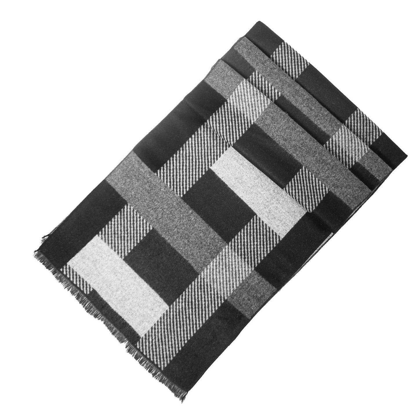Mens Winter Scarf Cashmere Feel Warm Scarves Long Plaid Tassel Scarf for Men WN420