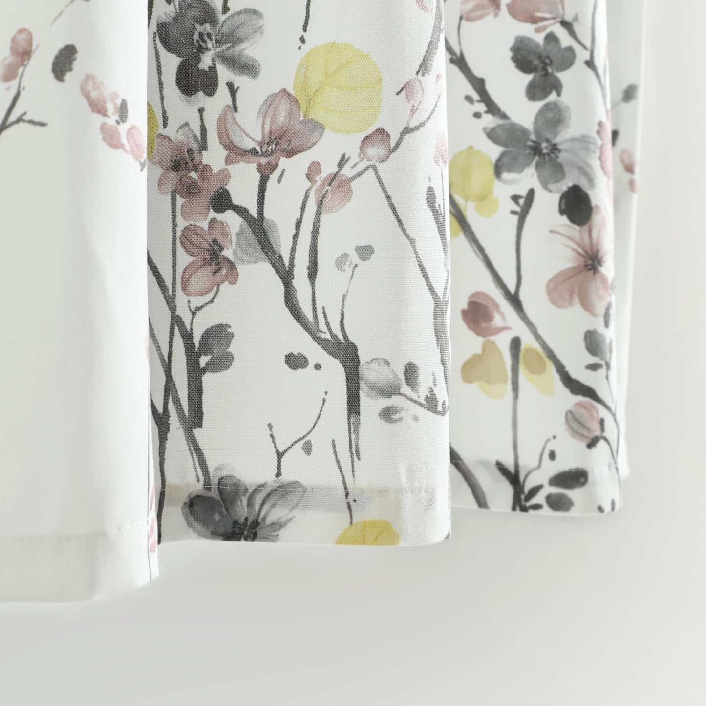 Leeva Farmhouse Kitchen Valances for Windows, Watercolor Blossoming Floral Print Curtains, Soft Faux Linen Curtain Toppers and Valances for Bedroom, 60 x 14 Inch, Brown & Grey, 1 Panel BST220