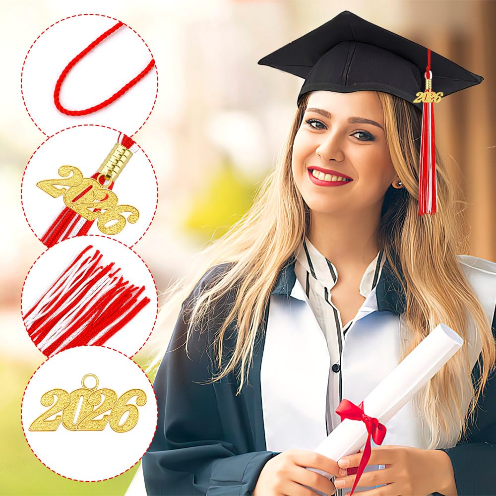 2026 Tassel Graduation 2 Pcs, 2026 Tassel Charm, Green Tassels, Graduation Cap Tassels 2026, Grad Cap Accessories for Graduate Hat Ceremonies Memorial Graduations Decorations BST220