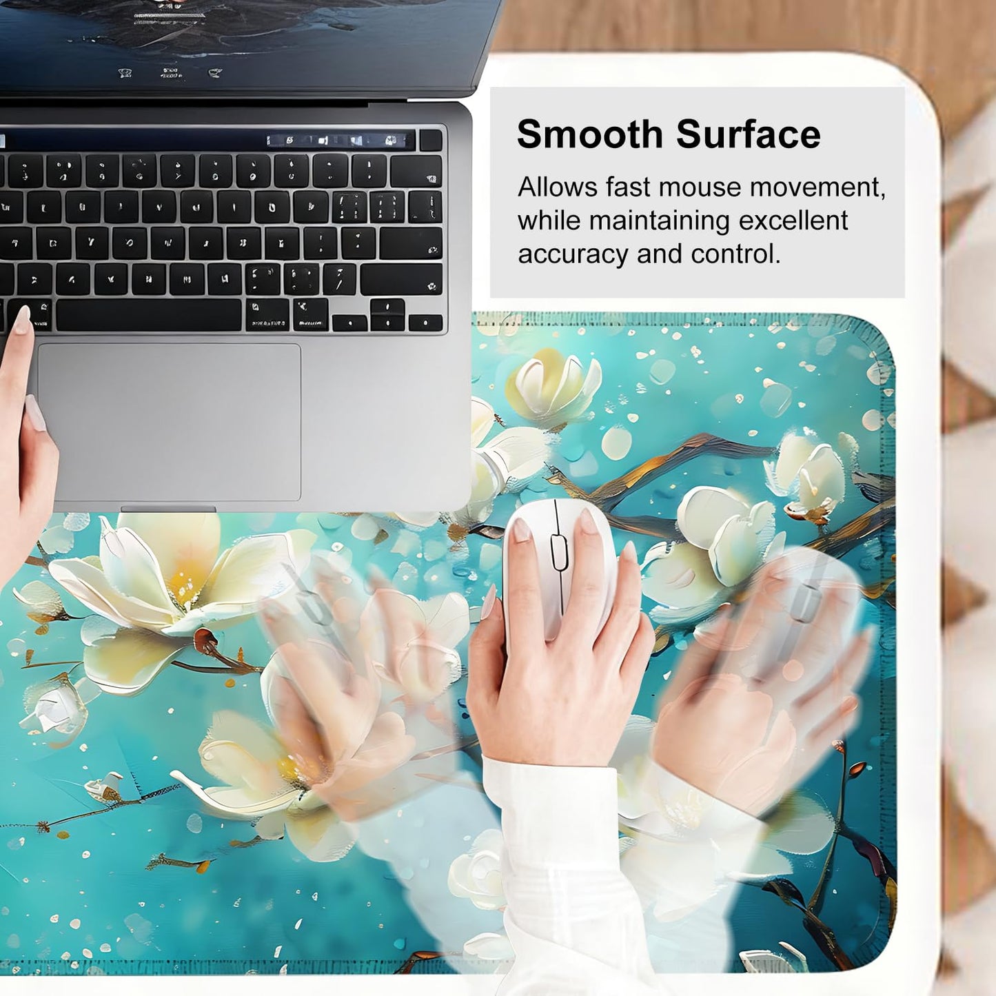 Mouse Pad Gaming Mousepad 31.5 x 11.8in Large Mouse Pad for Keyboard and Mouse with Anti-Slip Rubber Base, Keyboard Pad XL Mouse Mat for Home and Office,Snowy Forest WN420