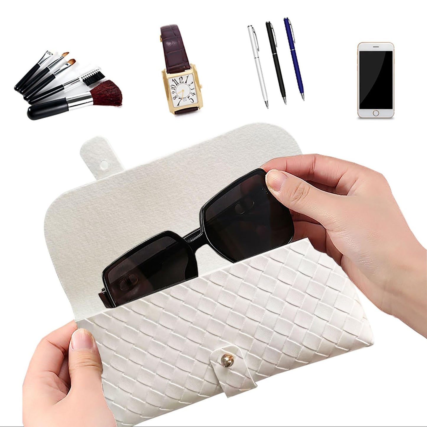 Glasses storage bag Travel sunglasses myopia glasses storage bag Fashion leather storage bag WN420