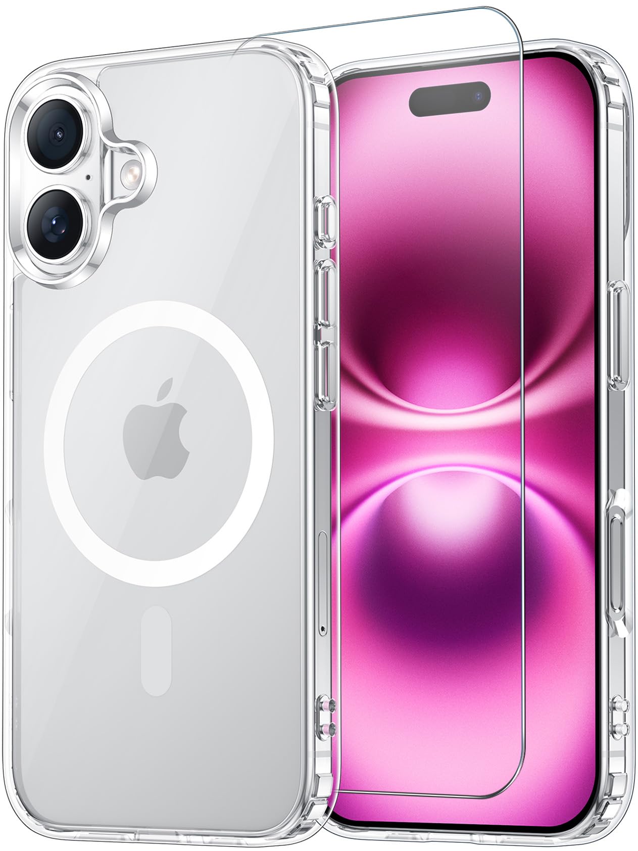 for iPhone 17 Pro Max Case Clear with Screen Protector, Compatible with Magsafe, Anti-Yellowing, Military-Grade Protection, Shockproof Slim Magnetic Phone Case Cover, Black WN420