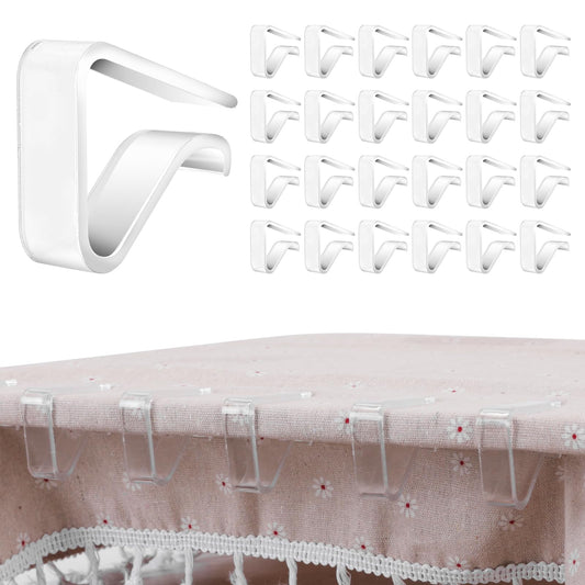 24 Pieces Clear Tablecloth Clips, Durable Plastic Table Cover Holders, Windproof Transparent Clamps for Securing Tablecloths Indoor Outdoor Party, Wedding, Christmas Event, Picnic, Camping (24, Large) BST220