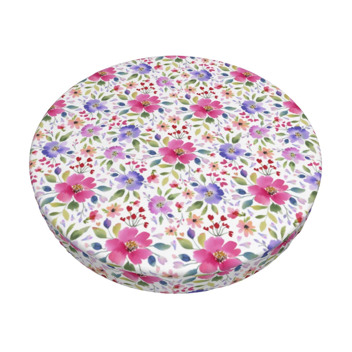 Heart Round Bar Stool Cover - Pink Red Love Heart Chair Seat Cushion Slipcover 12 Inch for Restaurant Cafe Hotel Bar BST202