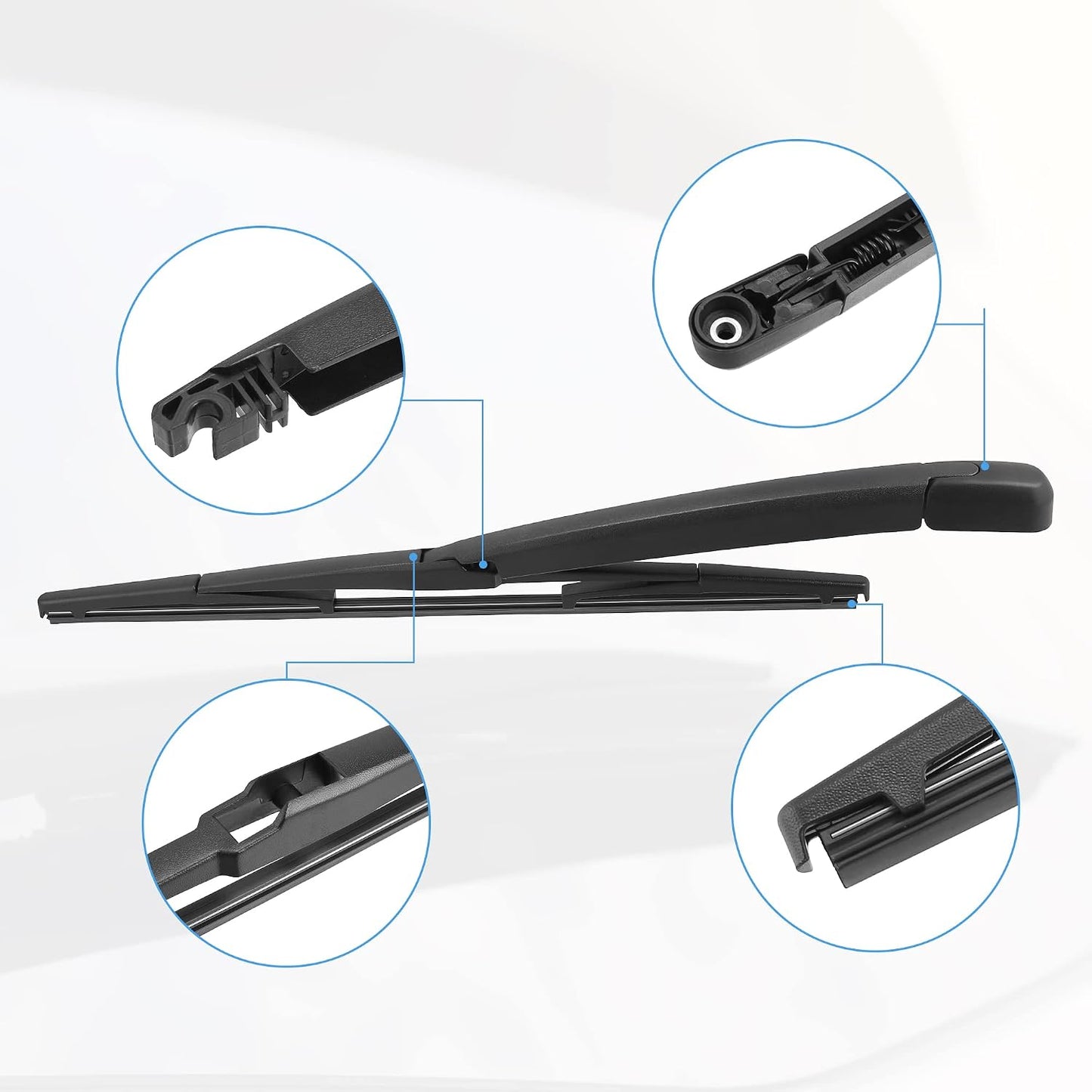 ACROPIX Rear Windshield Wiper Blade Arm Assembly Fit for Toyota Land Cruiser J120 - Pack of 2 Black WN420