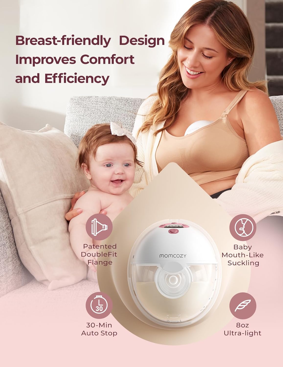 Momcozy M5 Smart APP Controlled Wearable Breast Pump 42