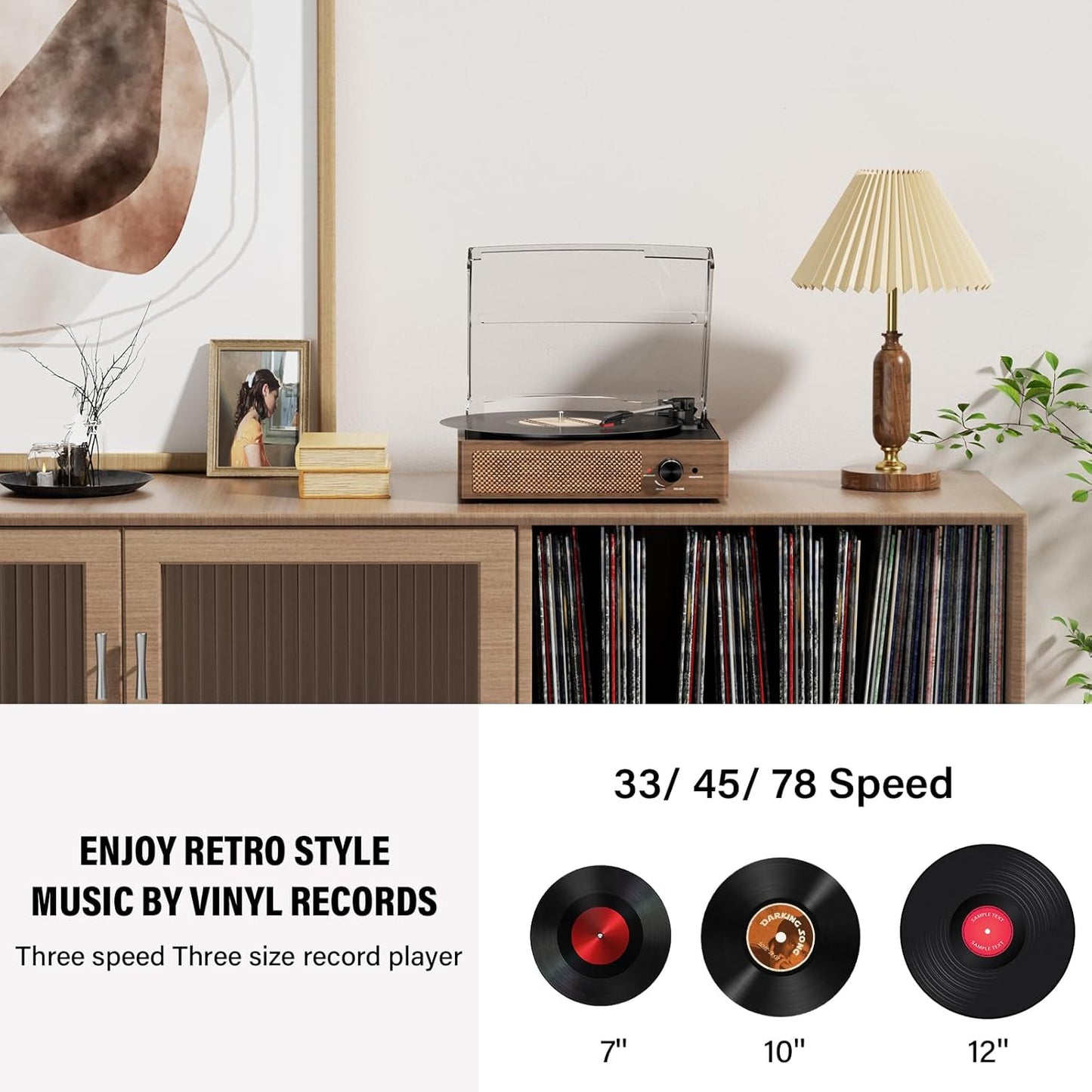 Record Player for Vinyl with 2 Build-in Speakers 36