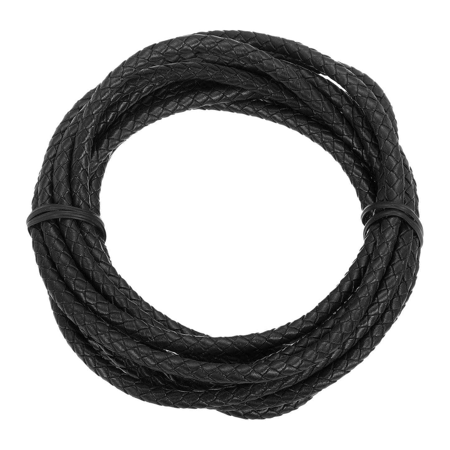 MECCANIXITY 1.1 Yards Bolo Tie Cord 6mm Diameter Round Braided Leather Strip 1 Meter Long for Bracelet Necklace Beading, Yellow WN420