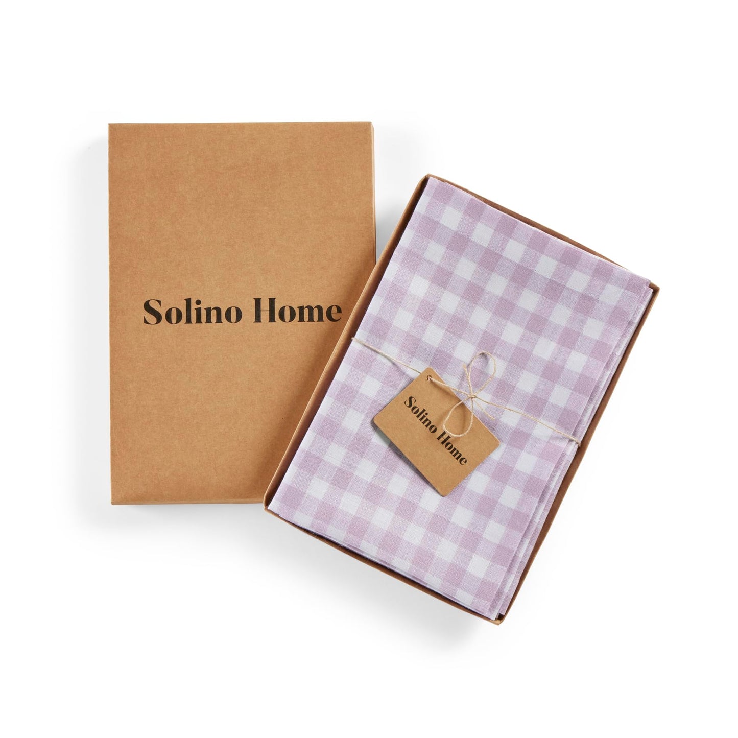 Solino Home 100% Linen Napkins Hydrangea Blue Check, 20 x 20 in, Set of 4 | Gingham Check Cloth Napkins for everyday meals, hosting and gifting; gingham checkered weave; Pure Linen; OEKO-TEX Certified BST326SOLH