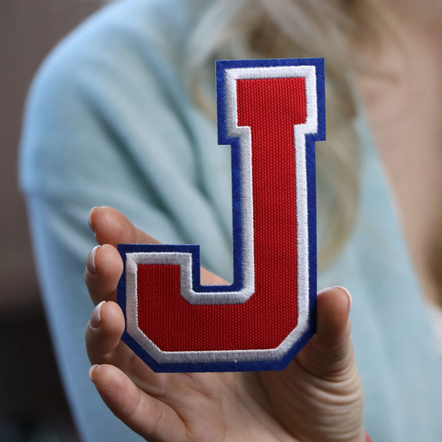 Iron On Letters Patches Premium Quality - Letter for Clothing - Varsity Patch Transfer for Clothes - Embroidered Letters Patches for Jersey Jackets - Sew on Appliques Red BST220