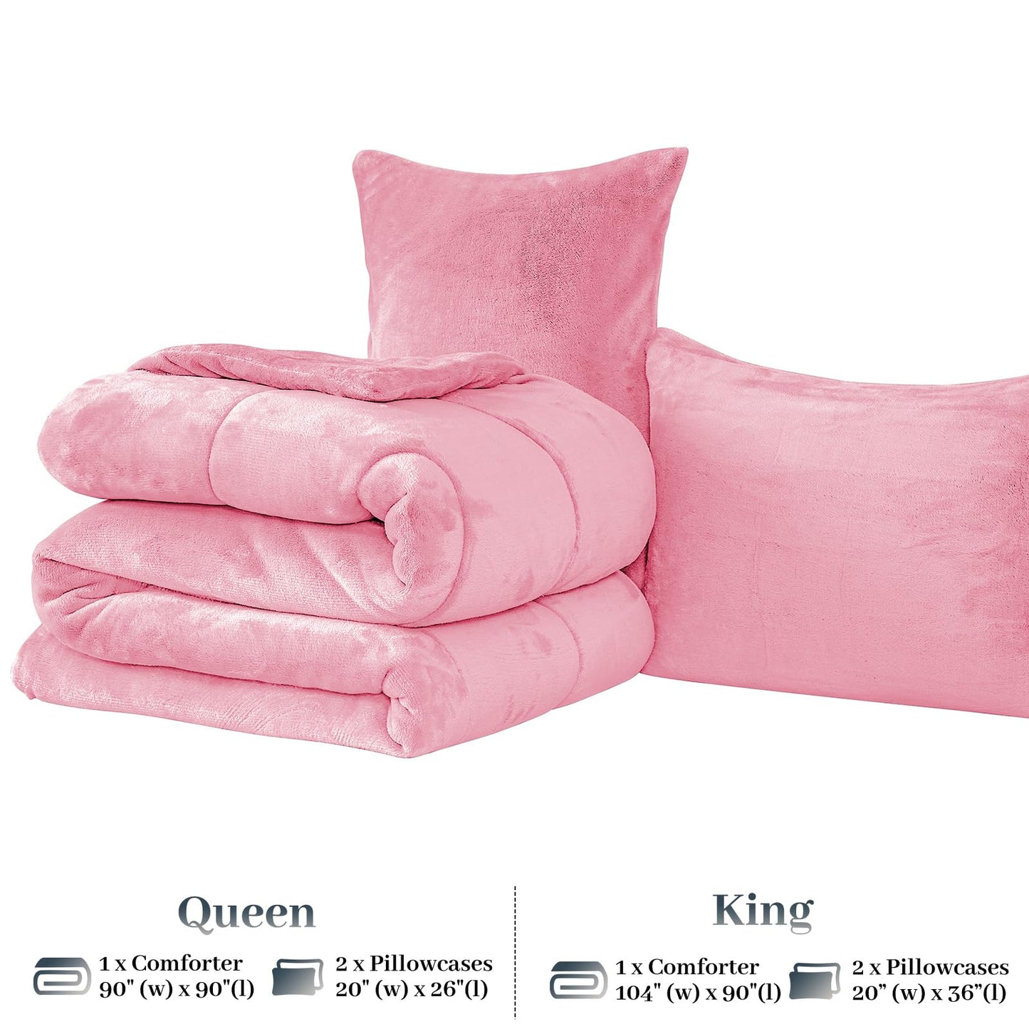 YIYEA Fluffy Queen Size Comforter Set, Luxury Faux Fur Comforter, Ultra Soft Plush Fuzzy Velvet Bedding Comforter Sets for Fall Winter, Cozy Warmth, No Shedding, 3PC, Queen, Light Grey BST326H