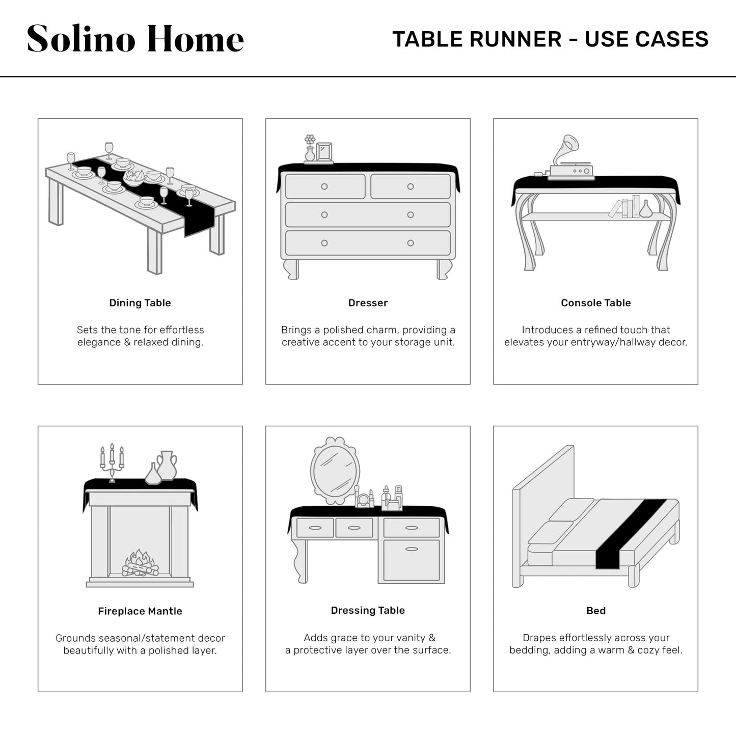 Solino Home 100% Linen Table Runner Multicolor, Rustic Plaid 14 x 72 in | Table Runners for 4-6 seater dining tables, hallway tables and cabinets | Rustic Multicolor | Pure Linen | OEKO-TEX Certified BST326SOLH