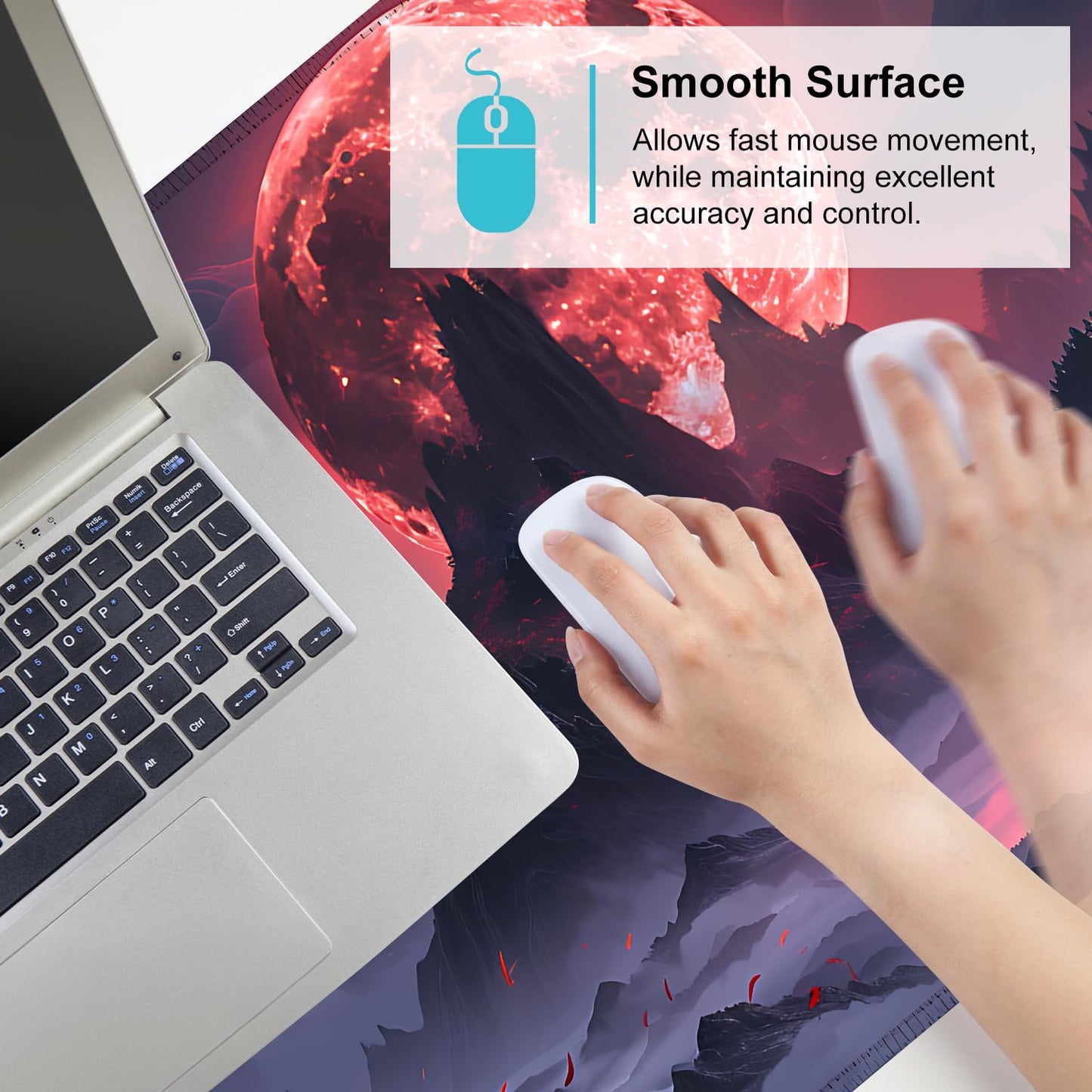 Mouse Pad Gaming Mousepad 31.5 x 11.8in Large Mouse Pad for Keyboard and Mouse with Anti-Slip Rubber Base, Keyboard Pad XL Mouse Mat for Home and Office,Snowy Forest WN420