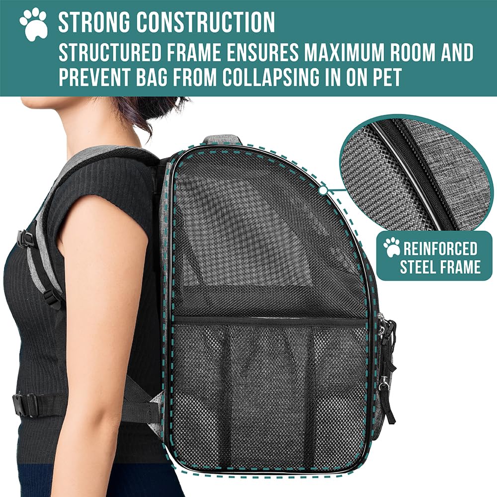 PetAmi Dog Backpack Carrier for Small Medium Dogs Large Cats up to 18 lbs RD3