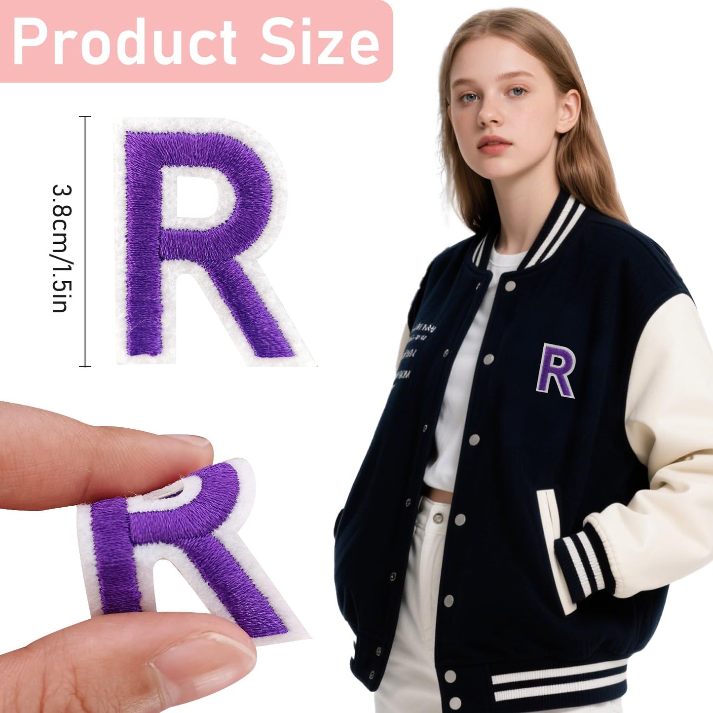 72Pcs Iron on Number and Letter Patches, Numbers 0-9, Letters A-Z Embroidered Applique Patches for Clothes, Skirts, Hats, Socks - Black BST220