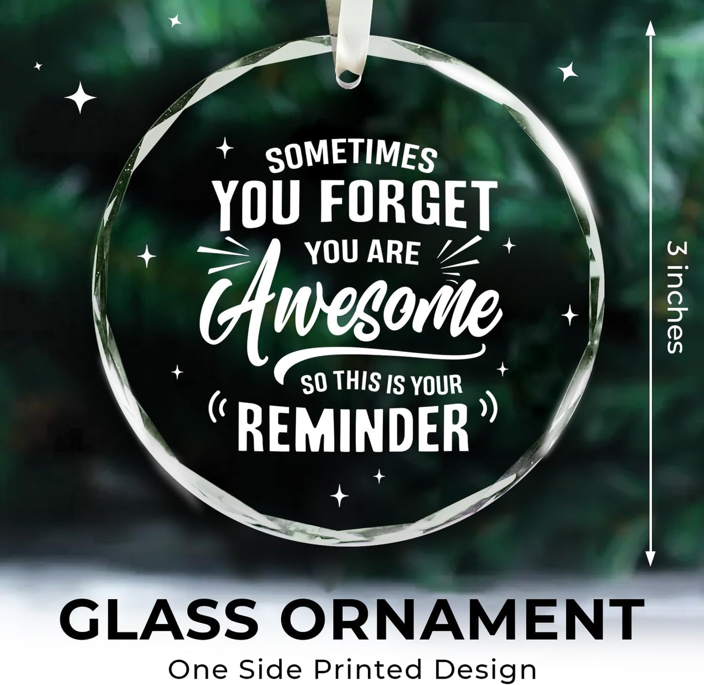NewEleven Gifts for Her - Inspirational Ornaments - Thank You Gift, Appreciation Present for Men, Nurse, Teacher, Boss, Coworker - Christmas Tree Decoration Glass Ornament WN420