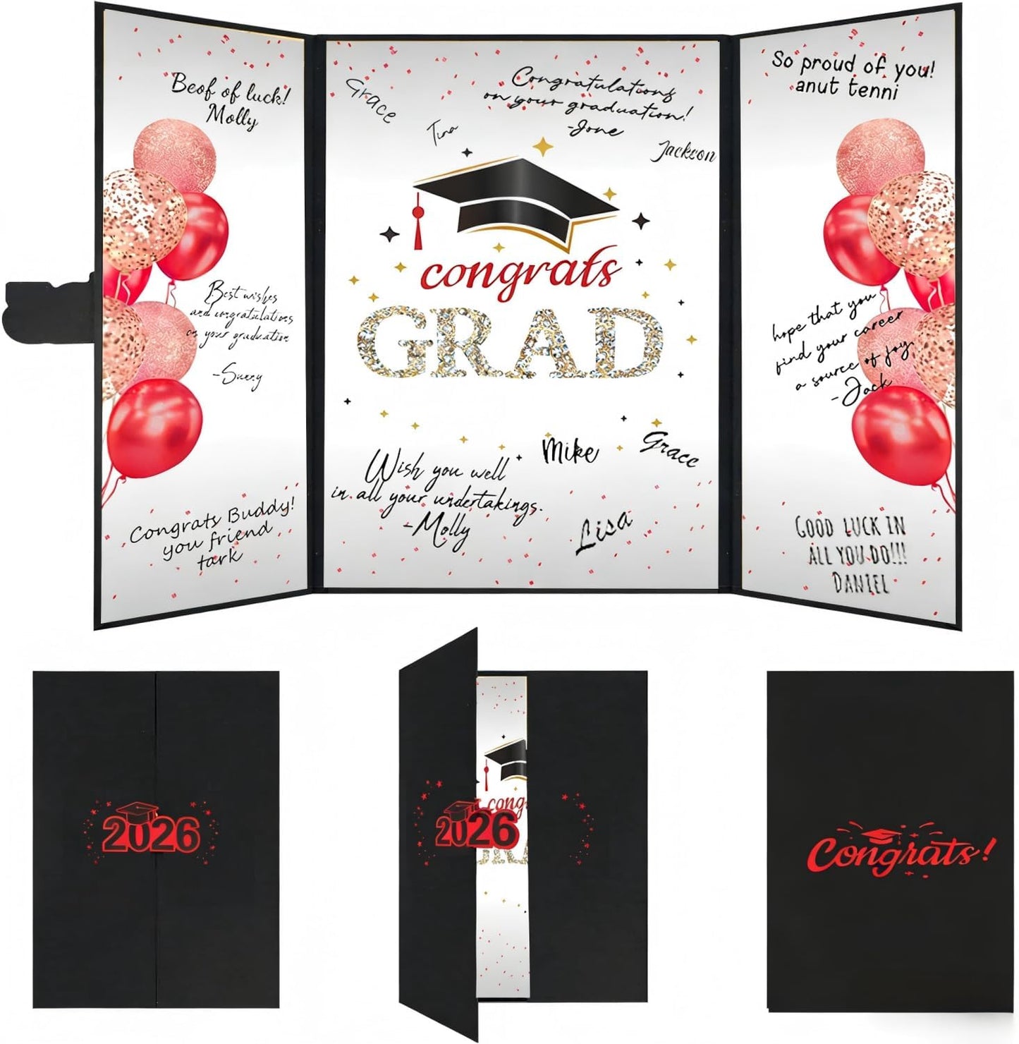 SIHPTO Graduation Guest Book 2026 College Graduation Party Decorations,Red Graduation Signature Book,Class of 2026 Congrats Grad Guest Book Alternative, Graduation Gifts for Her Him BST326L