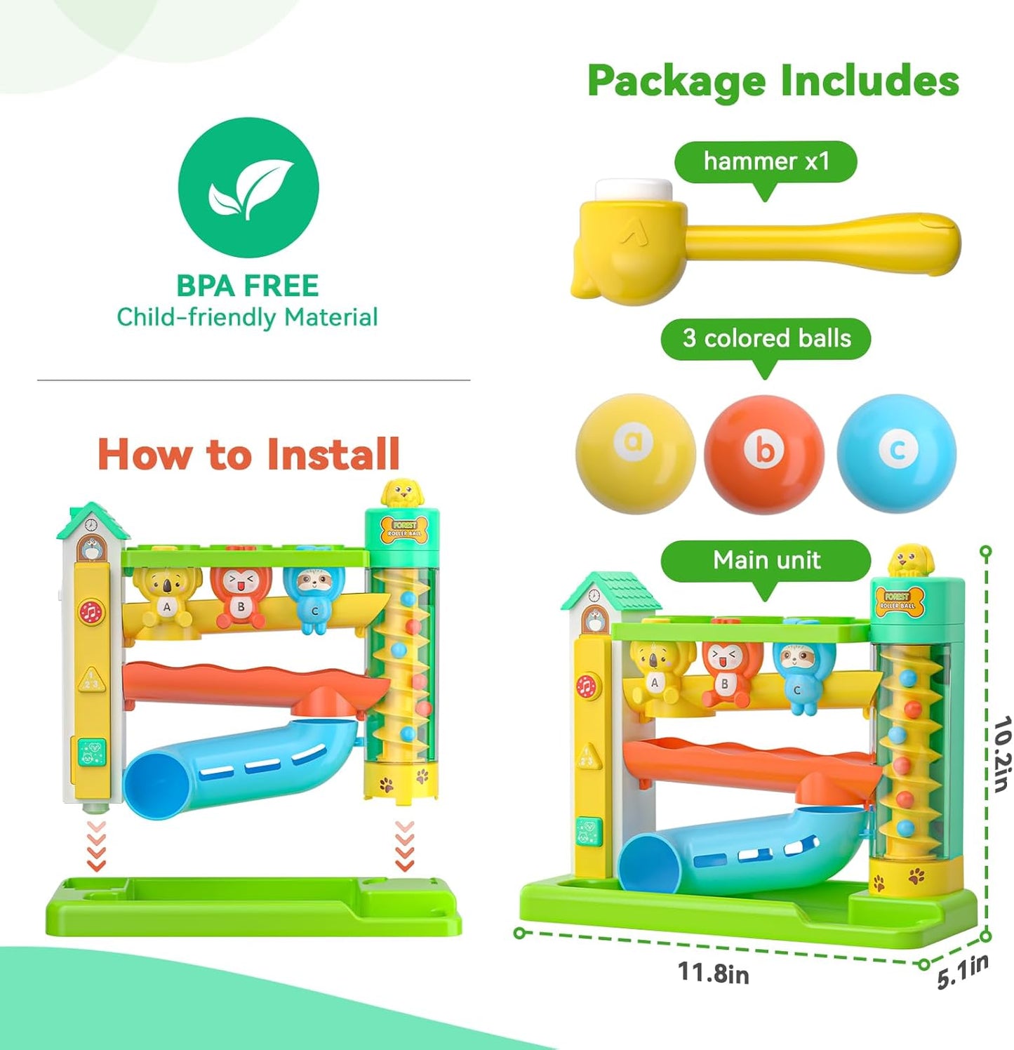 Pound A Ball: Forest Adventure Musical Baby Toys for 1 Year Old Boy Gifts 64