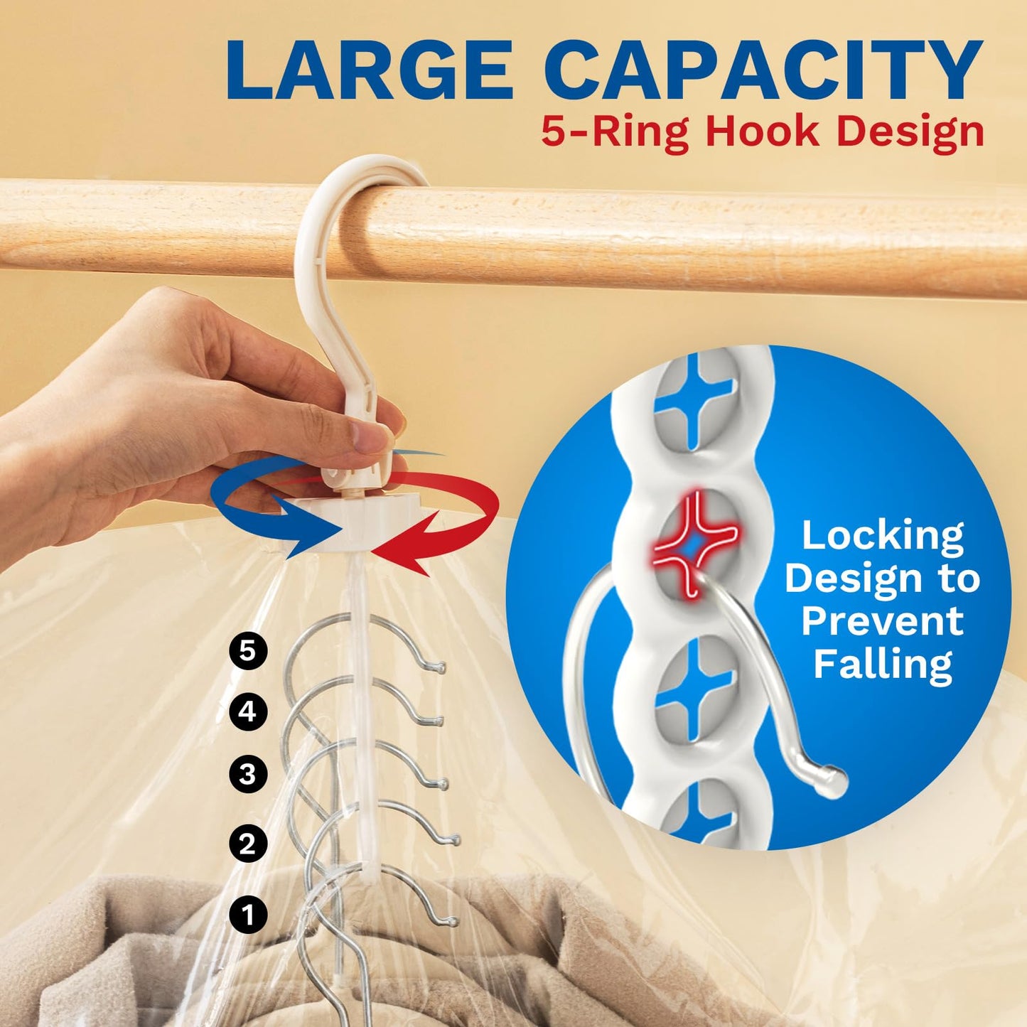 Hanging Vacuum Storage Bags, 6 Pack Hanging Storage Bags for Clothes With Electric Pump N27