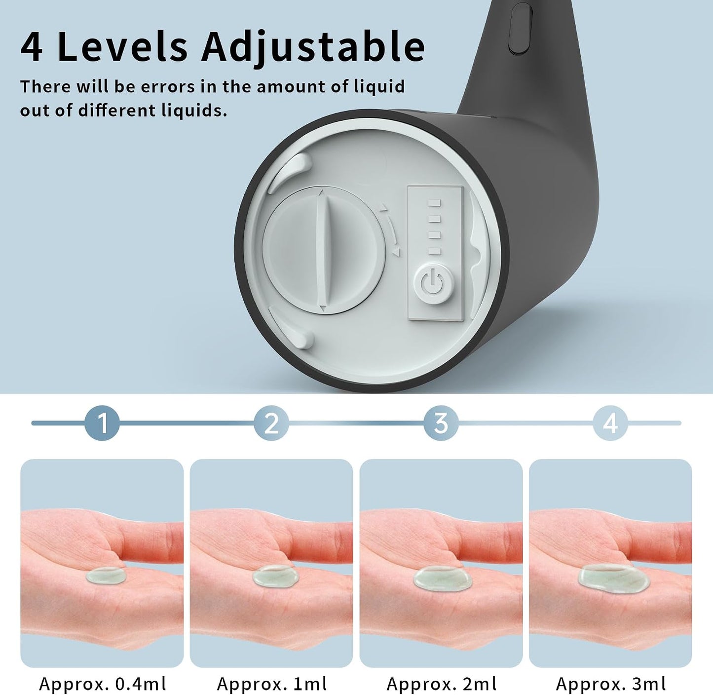 Automatic Soap Dispenser Touchless,400ML Hand & Dish Countertop Electric Liquid Dispenser with Sensor,Modern 4 Gear Adjustable Black Waterproof Battery Operated Kitchen Auto Soap Pump WN420